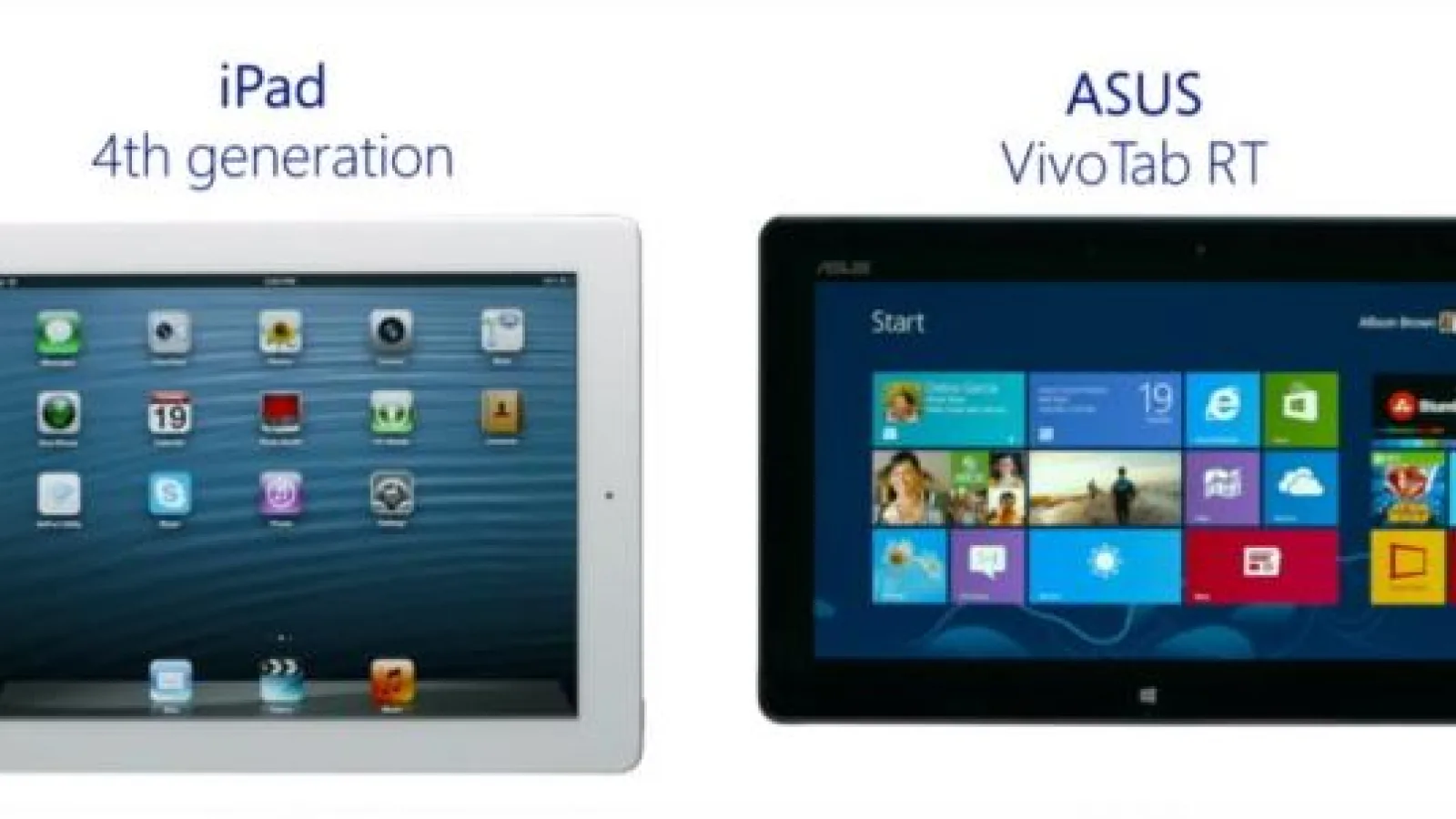 iPad vs ASUS VivoTab RT În reclamele Microsoft