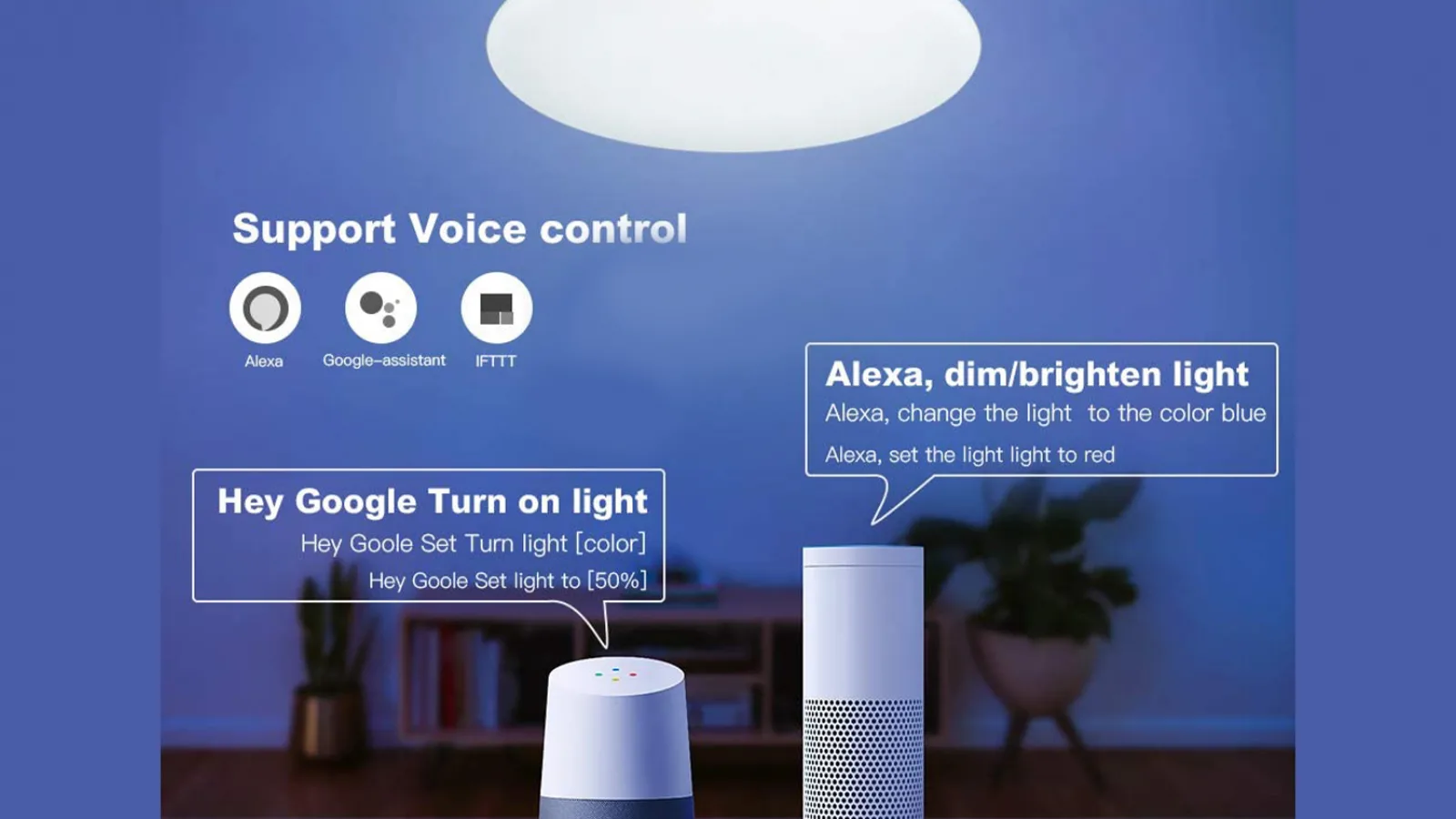 E LUNI e AMAZON: Azi vă recomandăm o lustră LED inteligentă cu iluminare RGB, control prin asistent vocal, și difuzor integrat