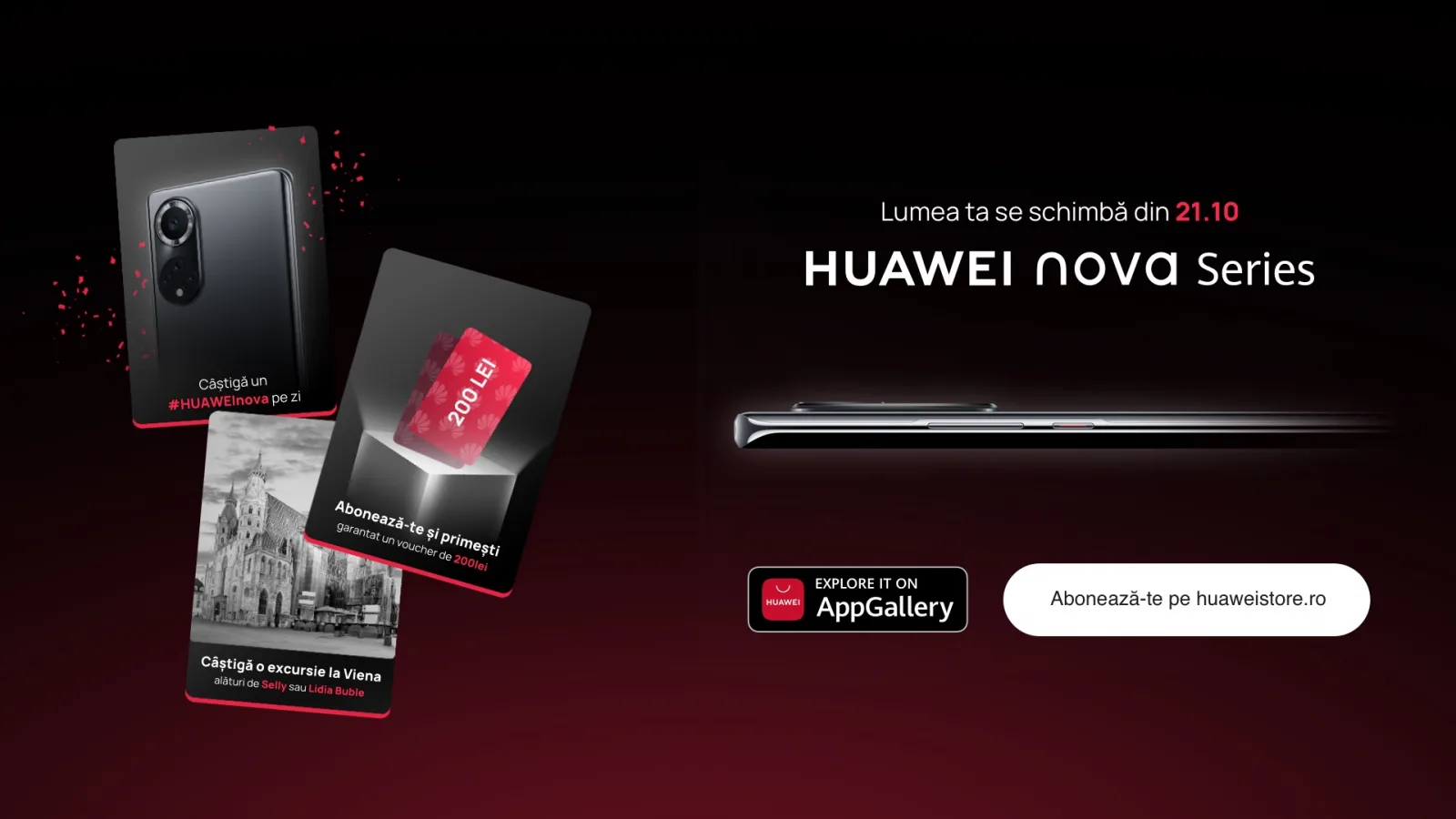Huawei Nova 9 va debuta oficial pe 21 octombrie în România; Simpla abonare la newsletter îți aduce voucher de 200 lei pentru achiziția telefonului