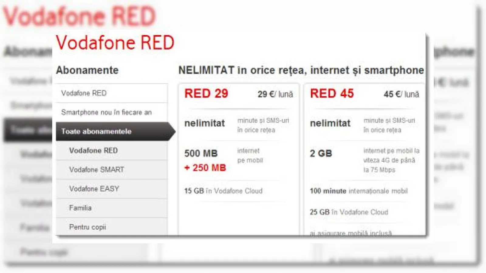 Vodafone România oferă mai mult trafic la abonamentul RED 29 (cu telefon și fără)