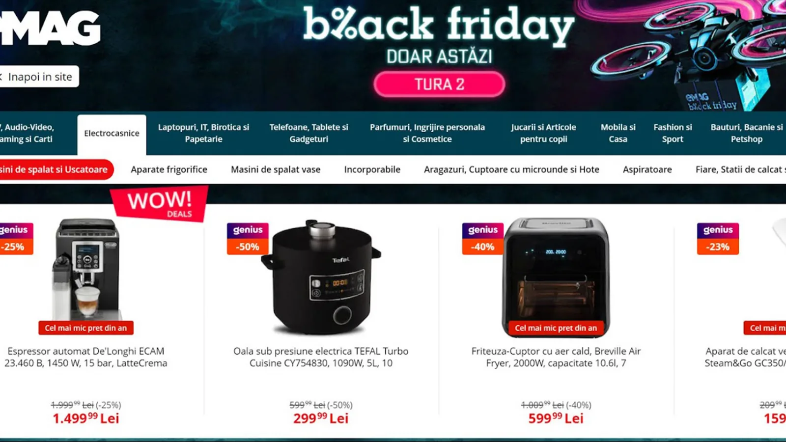 A început Tura 2 de oferte Black Friday 2021 la eMAG