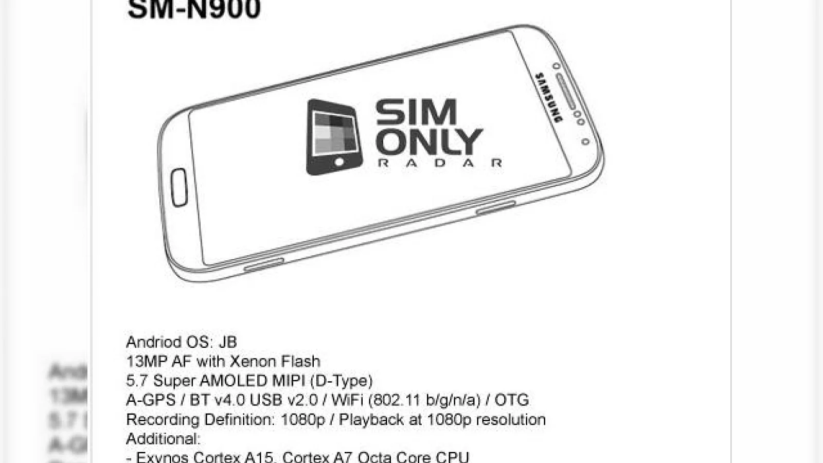 Câteva schițe din manualul lui Samsung Galaxy Note III oferă detalii despre specificații