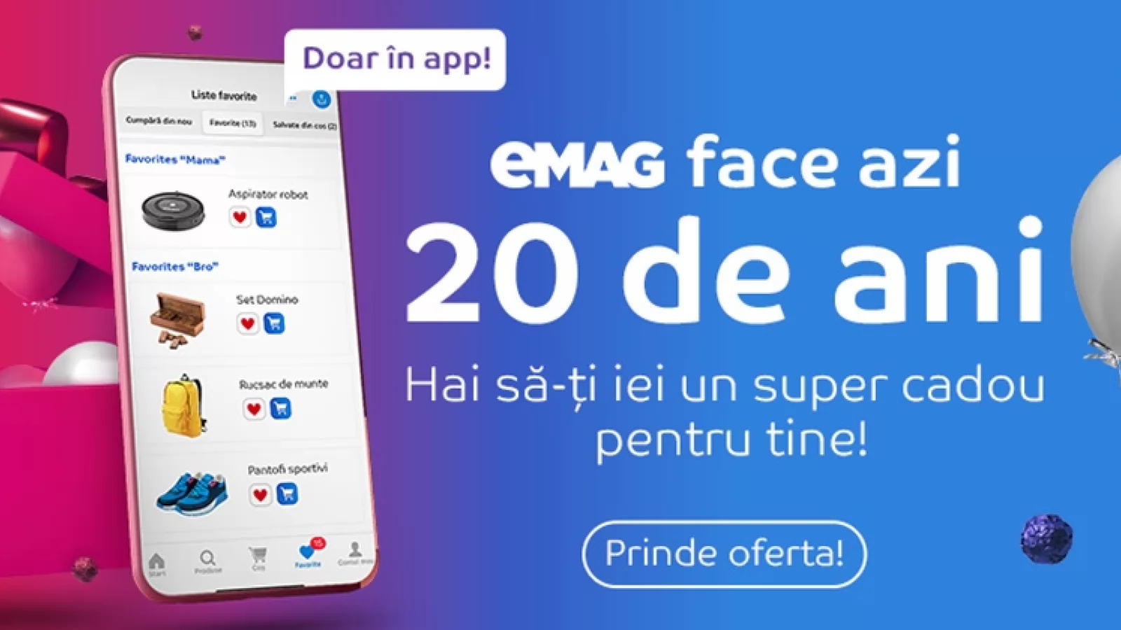 Aniversarea eMAG de 20 ani vine cu reduceri de până la 30% folosind codul eMAG20ani; Iată cele mai tari oferte!