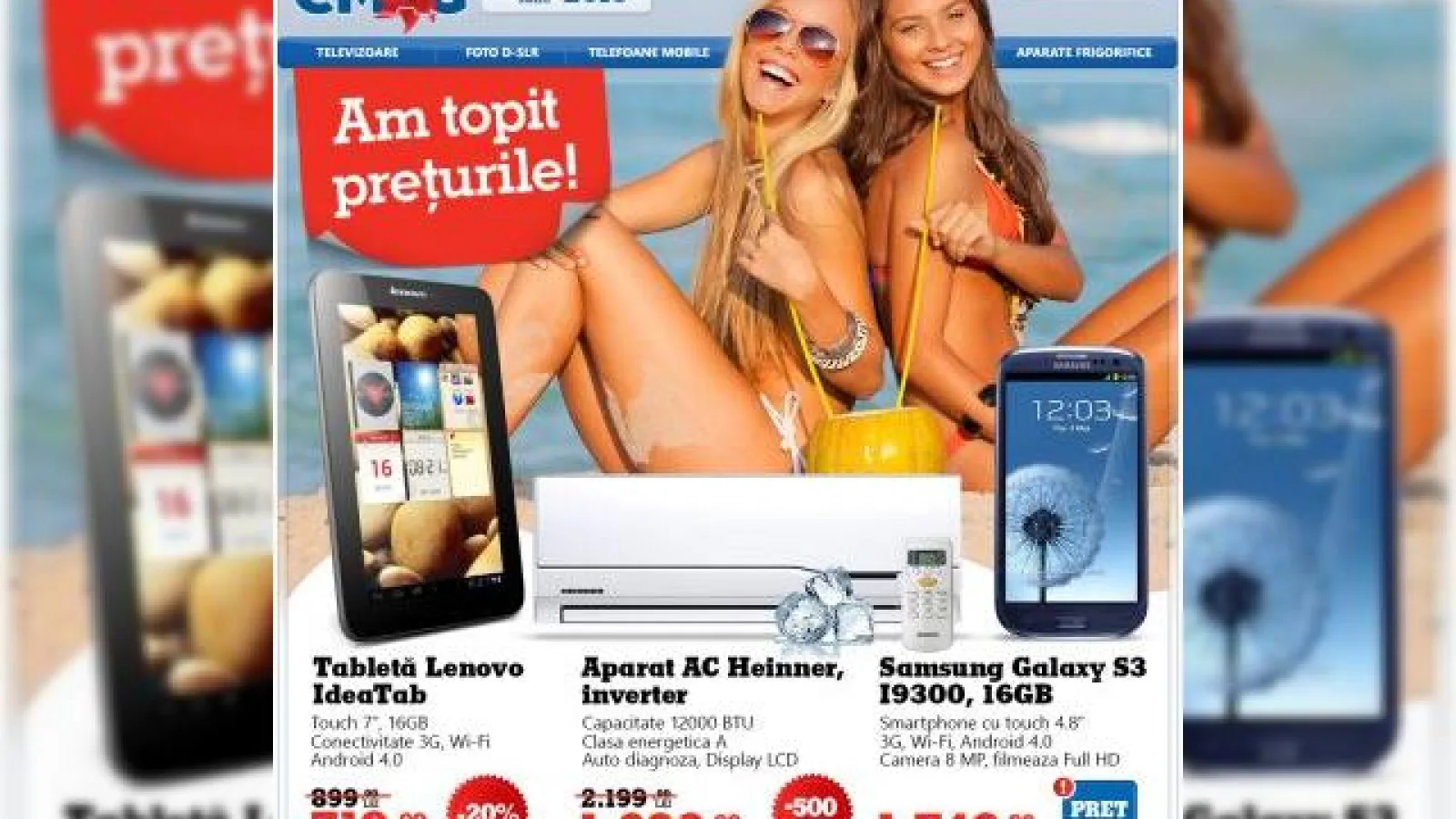 Noi oferte și reduceri de vară la eMAG.ro: tabletă Lenovo la 719 lei și noi telefoane precum E-Boda Storm, Nokia Lumia 520