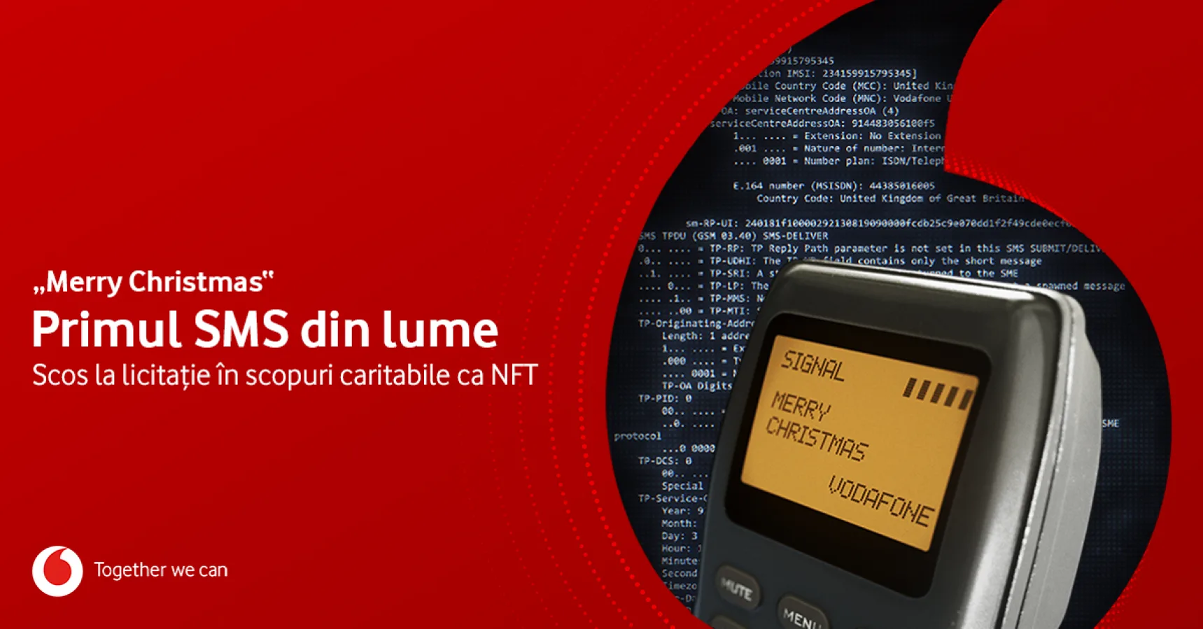 Vodafone scoate la licitație primul SMS din lume ca NFT (Non-Fungible Token), pe data de 21 decembrie