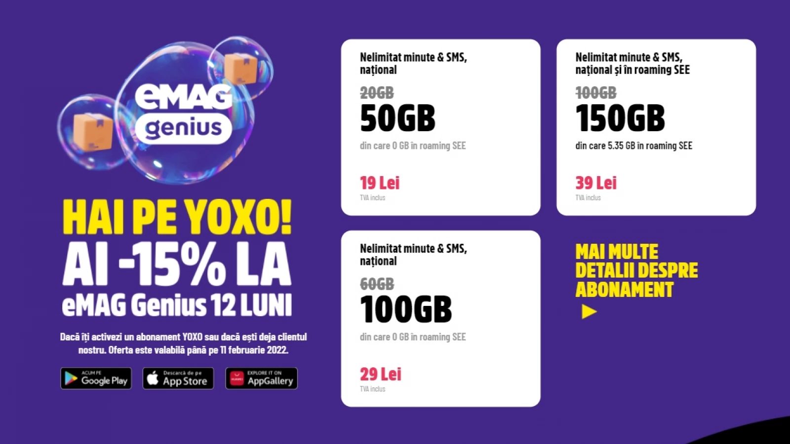 YOXO vine cu un cadou special pentru clienții săi: 15% reducere la abonamentul eMAG Genius pe 1 an