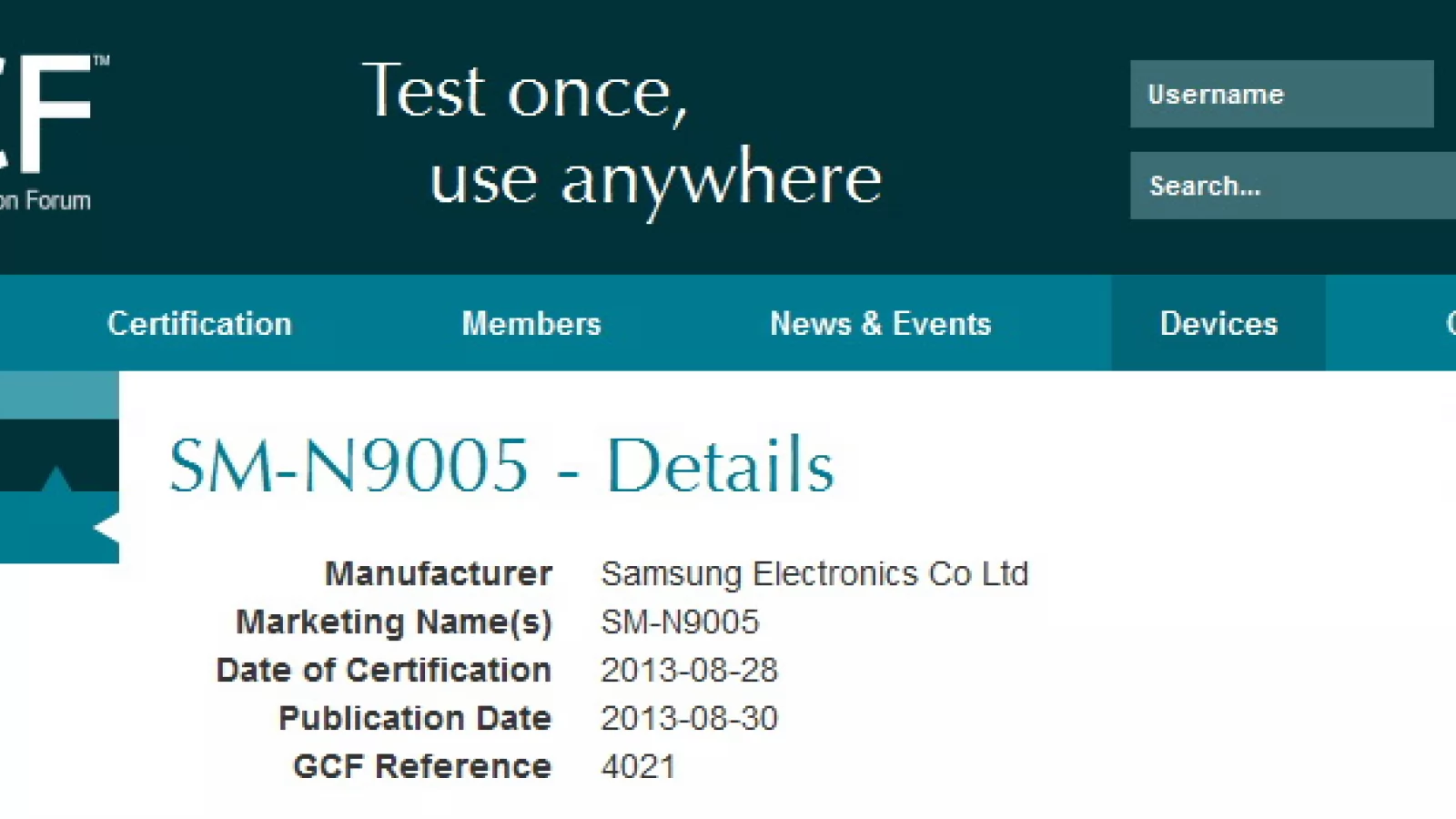 Samsung Galaxy Note 3 primește certificarea GCF, versiunea globală LTE e confirmată