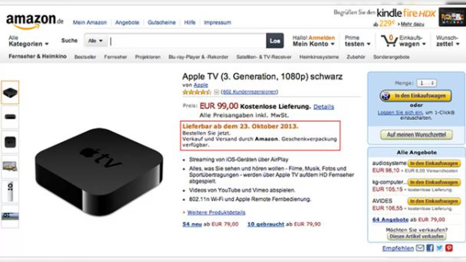 Apple ar putea lansa o nouă generație de Apple TV, cu preț de 99 de euro (Amazon confirmă)