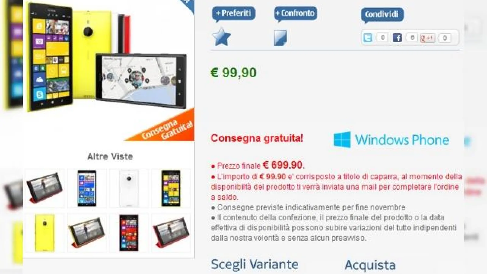 Avem și primele prețuri și precomenzi pentru Nokia Lumia 1520: 699.99 euro În Italia