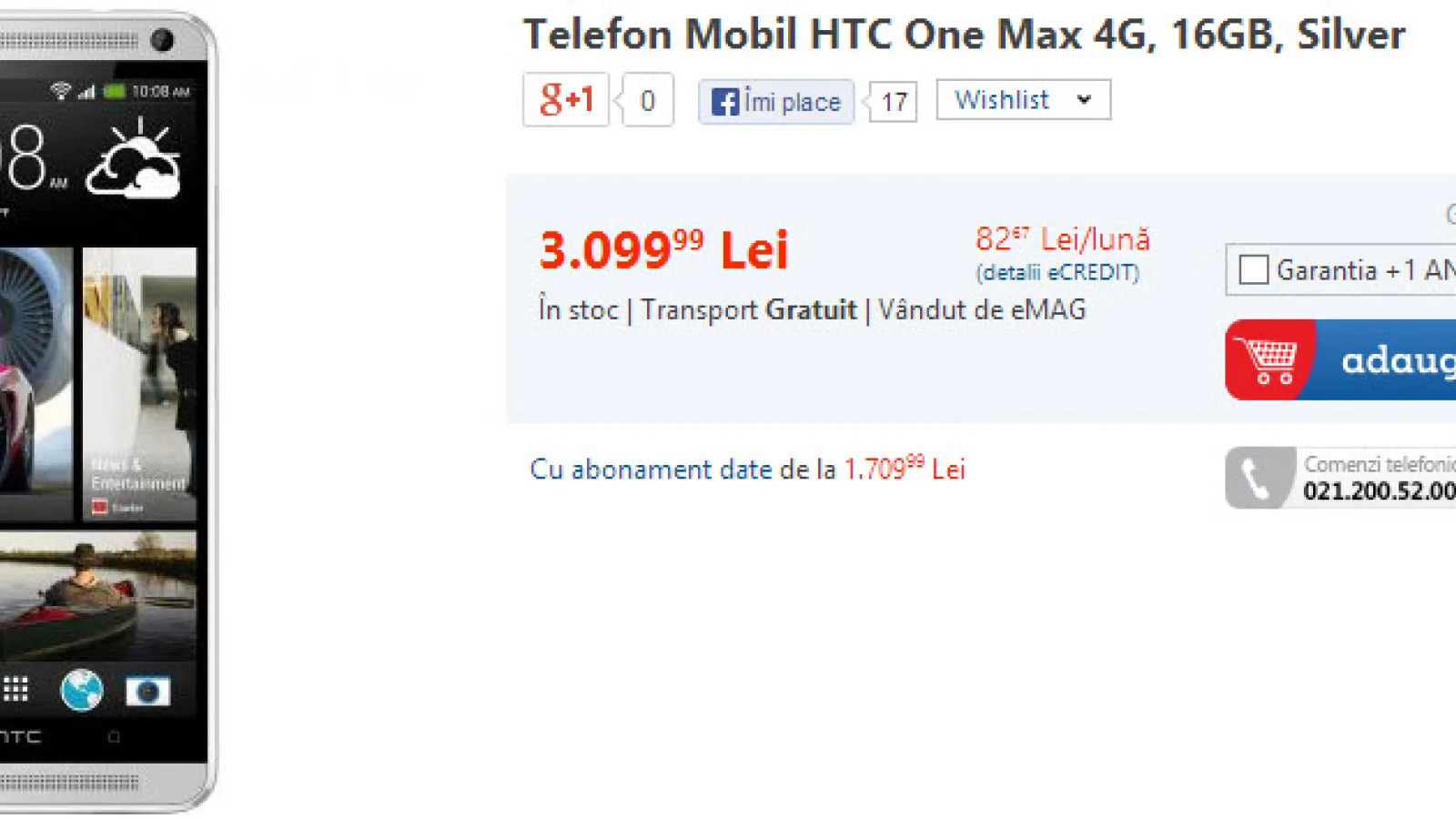 HTC One Max ajunge la eMAG.ro, costă mai puțin decât Galaxy Note 3