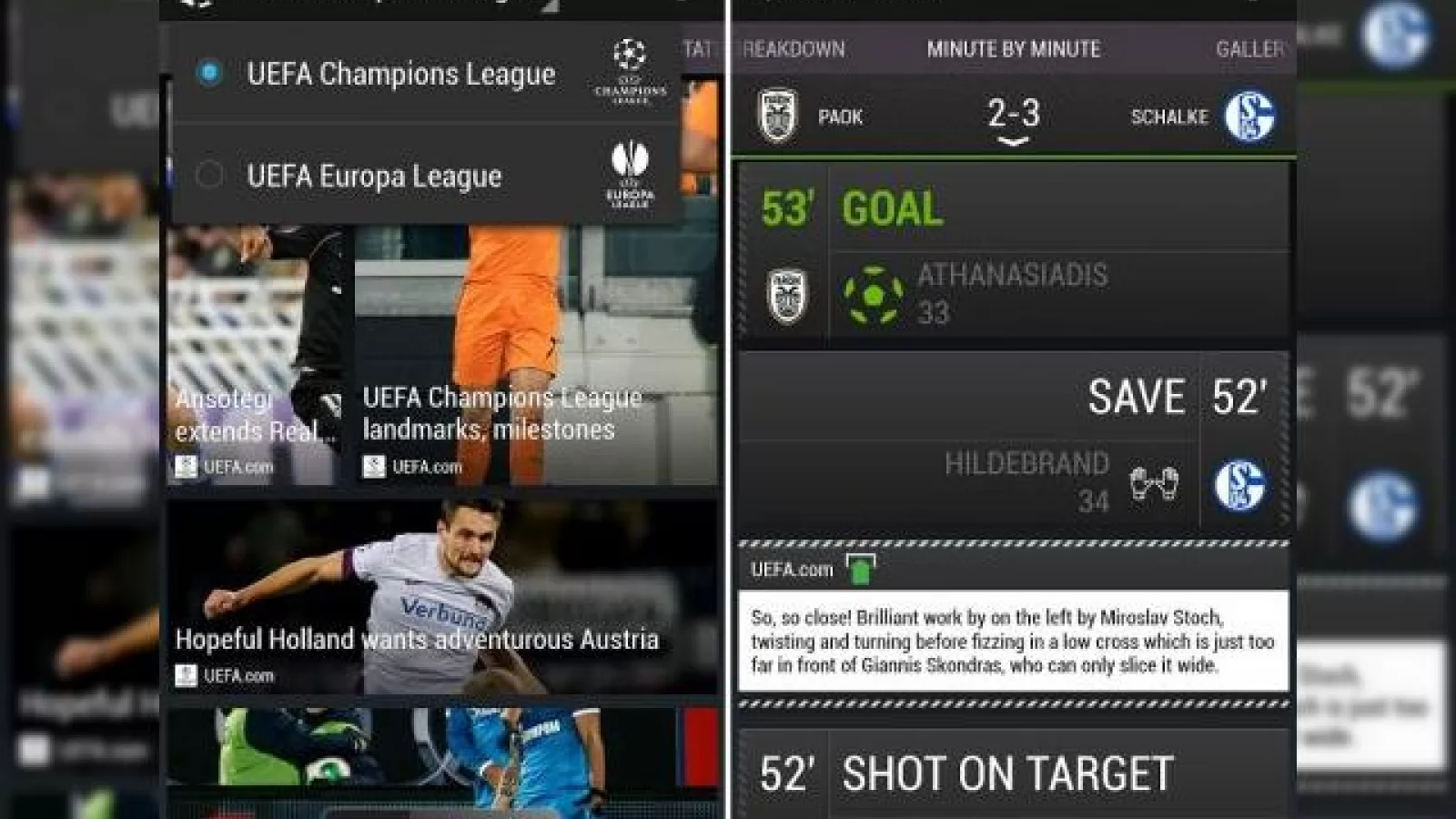 Vezi scorul și acțiunile meciului Steaua Schalke de diseară cu noua aplicație HTC FootballFeed