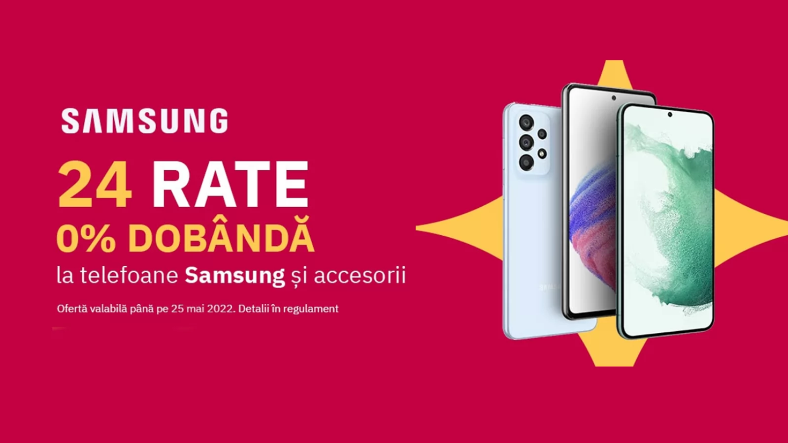 Doar azi poți achiziționa telefoane Samsung în 24 de rate fără dobândă de la Altex! Flagship-urile din seria Galaxy S22 au parte de discount
