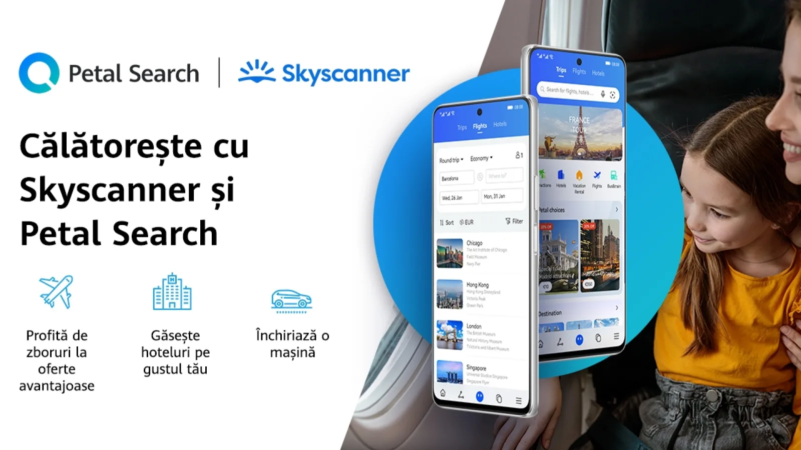 Huawei colaborează cu Skyscanner oferind utilizatorilor informații pentru cea mai bună experiență de călătorie