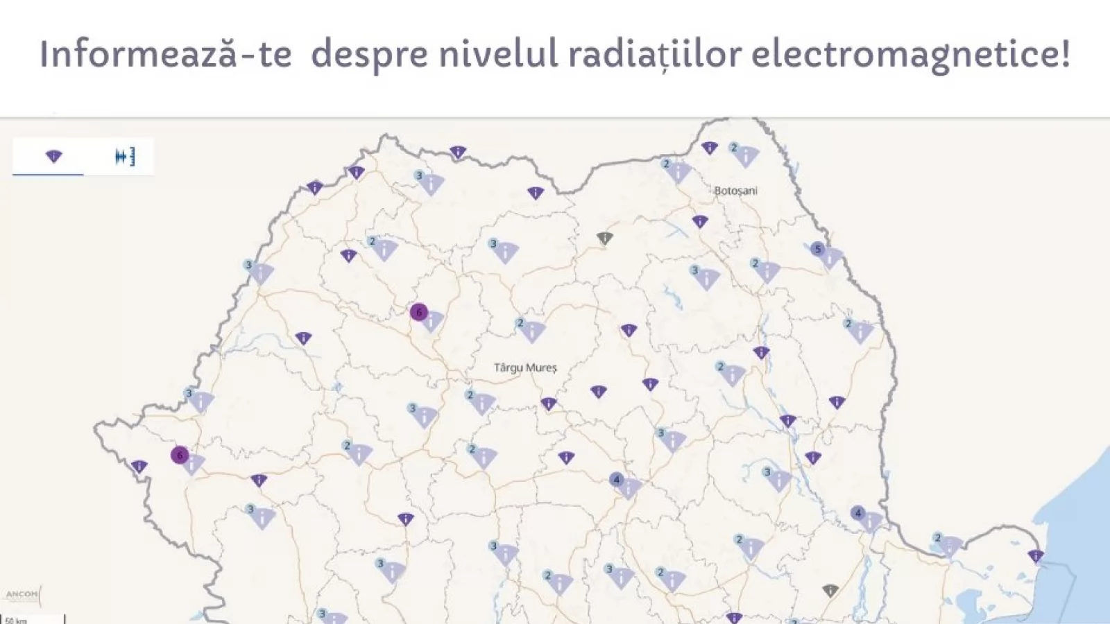 Află cât de expus eşti la radiaţii electromagnetice prin harta ANCOM Monitor EMF