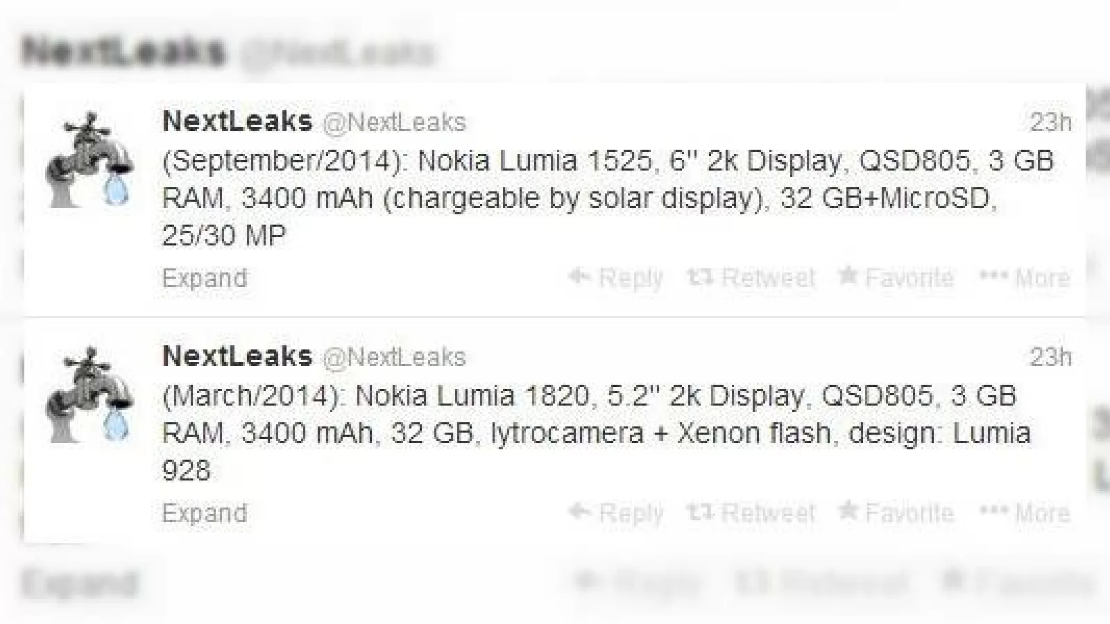 Nokia Lumia 1525 și Lumia 1820 Își fac apariția Într-o postare de pe Twitter