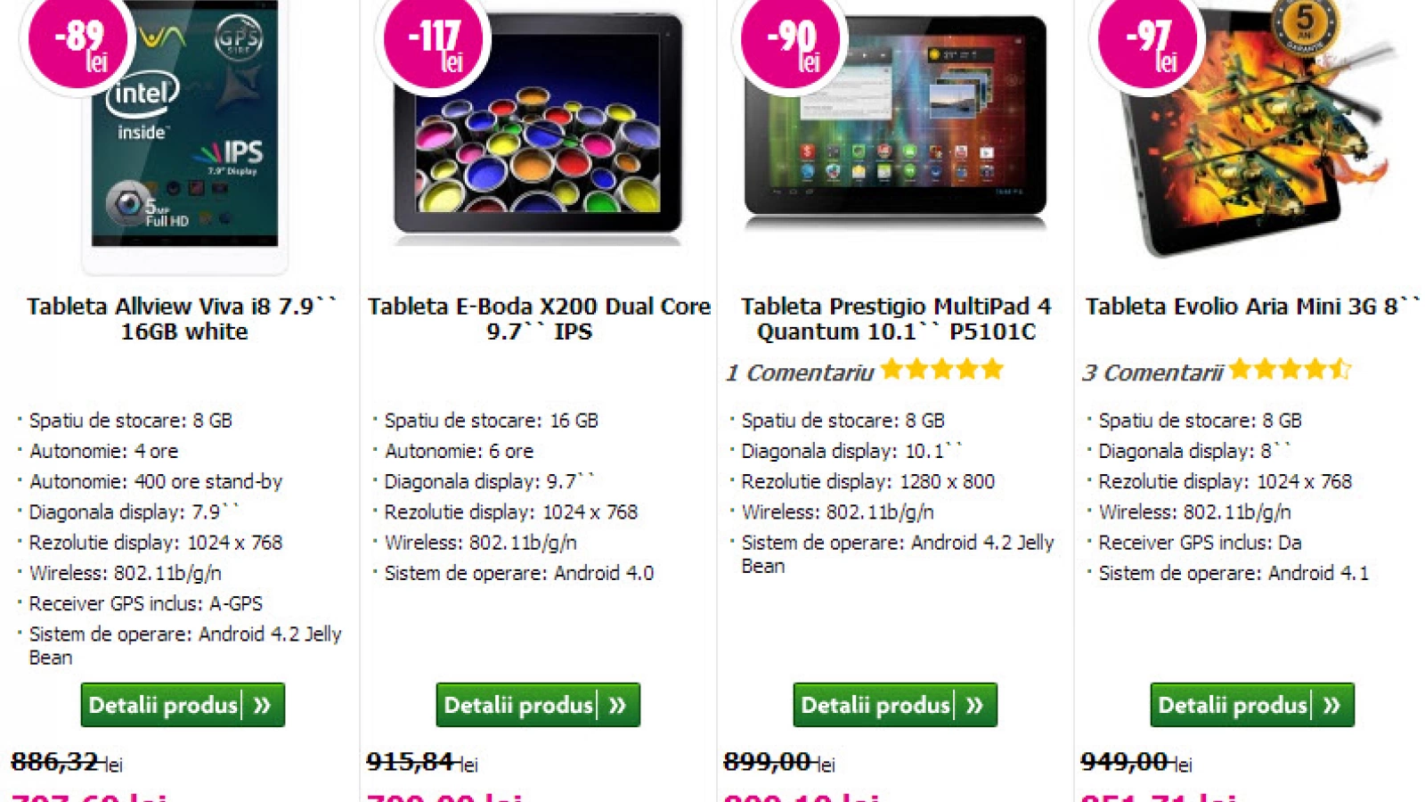 Domo oferă reduceri proaspete la tablete cu toate mărimile de diagonale
