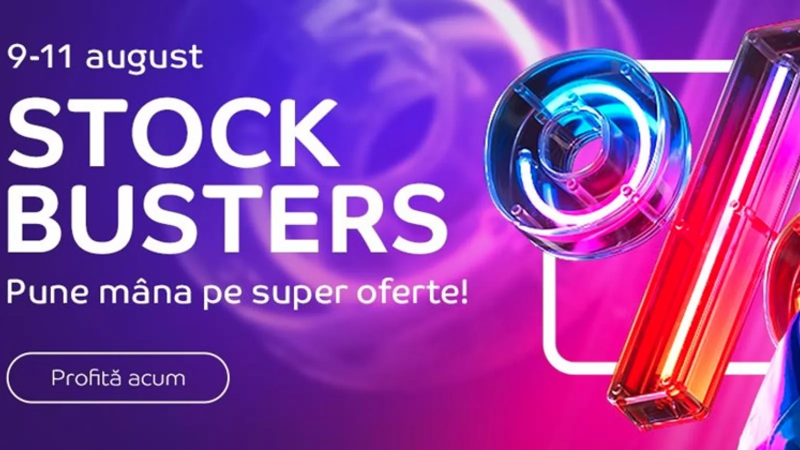 A început eMAG Stock Busters cu oferte speciale în perioada 9 - 11 august! Televizor LG la 1399 lei, laptop cu SSD Back to School