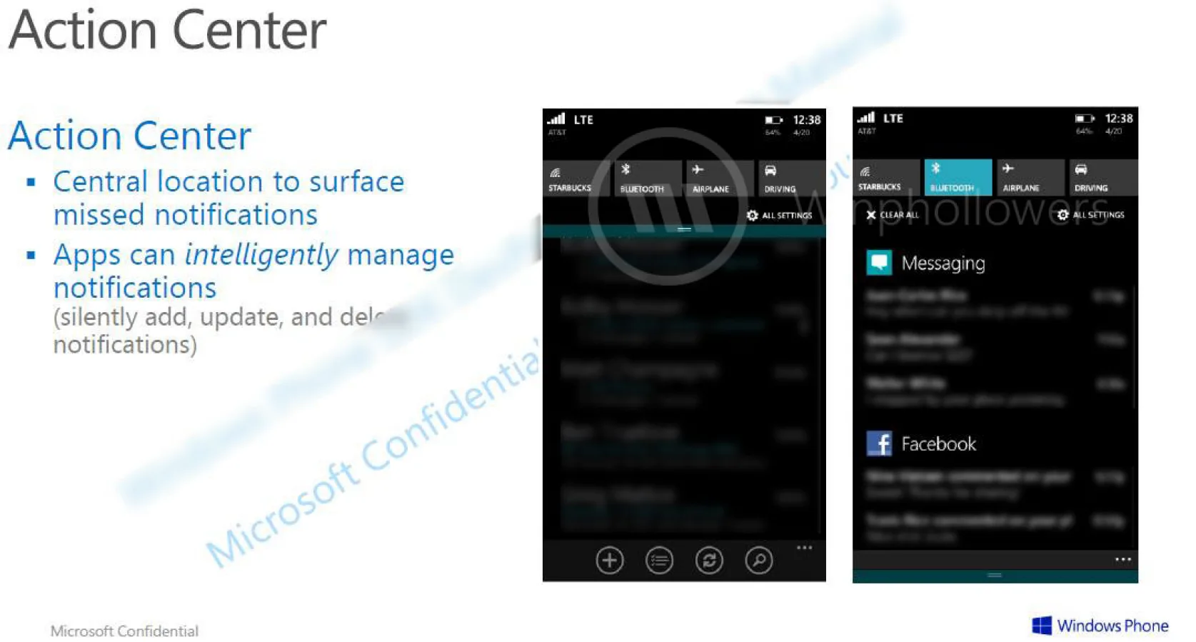 Iată o serie de capturi de ecran arătoase cu Centrul de Notificări din Windows Phone 8.1