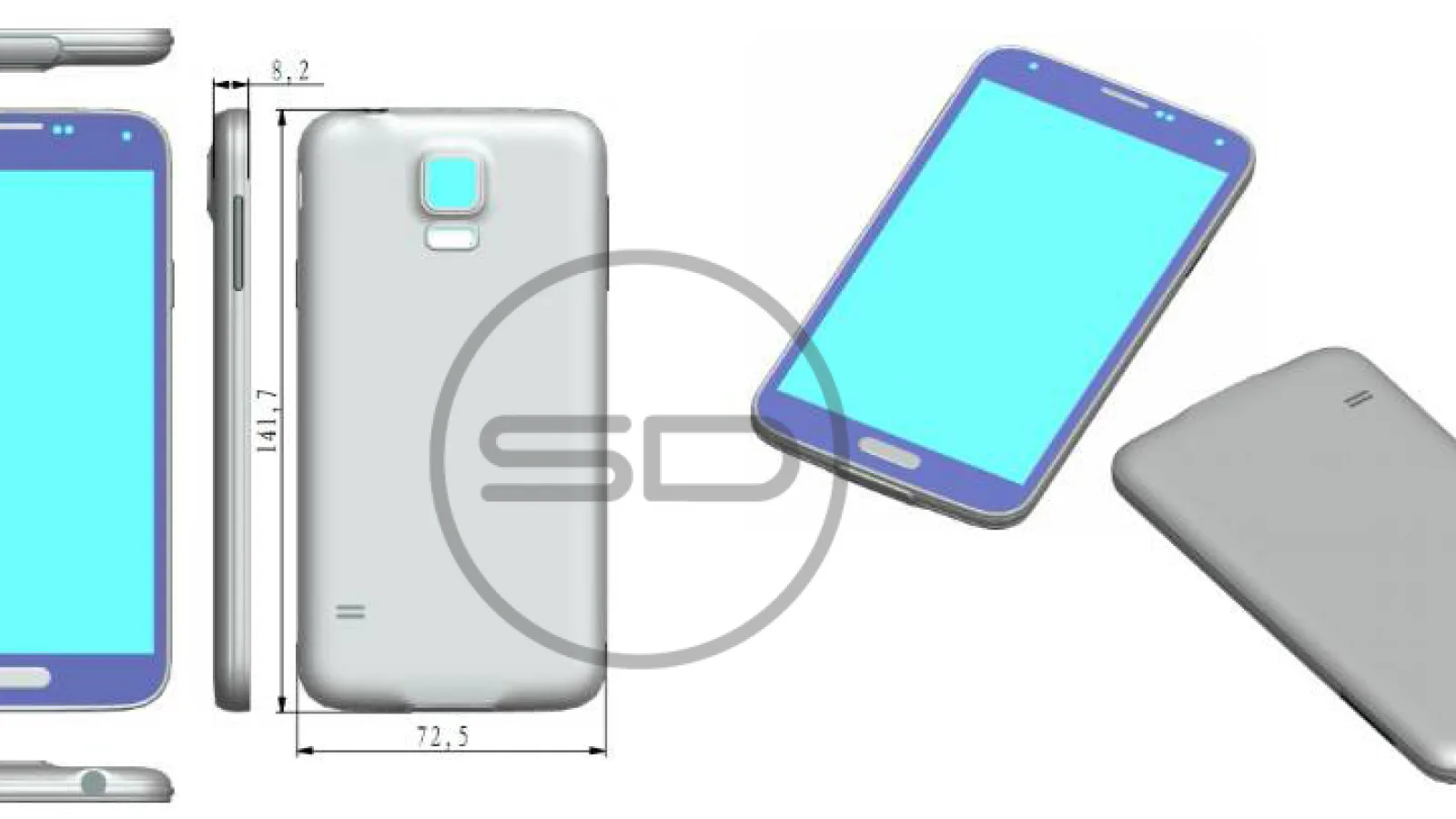 Dimensiunile lui Samsung Galaxy S5 dezvăluite prin intermediul unei imagini randate