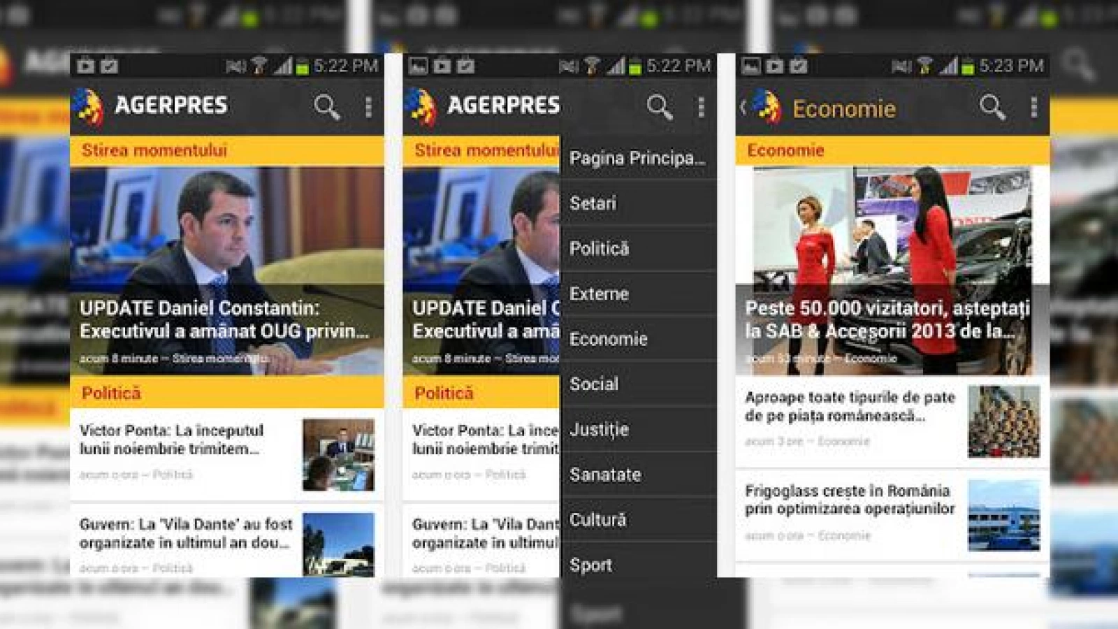Politică, Externe, Sport, Economie și mai multe informații furnizate de o nouă aplicație românească pentru Android
