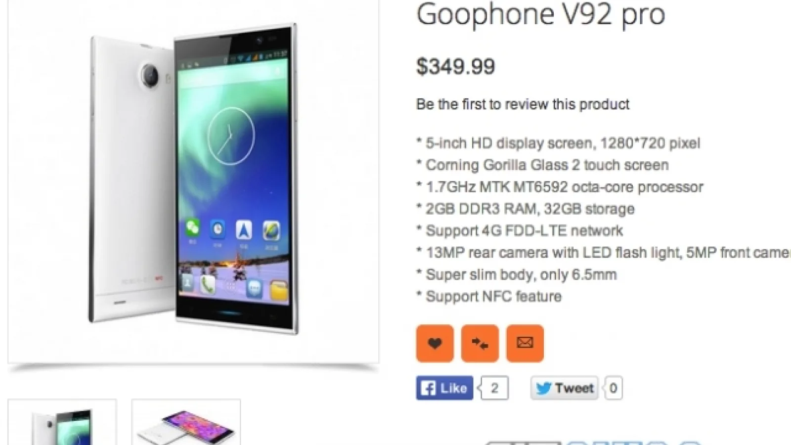 GooPhone V92 Pro, un telefon octa core cu cameră de 13 MP și preț de 349 dolari