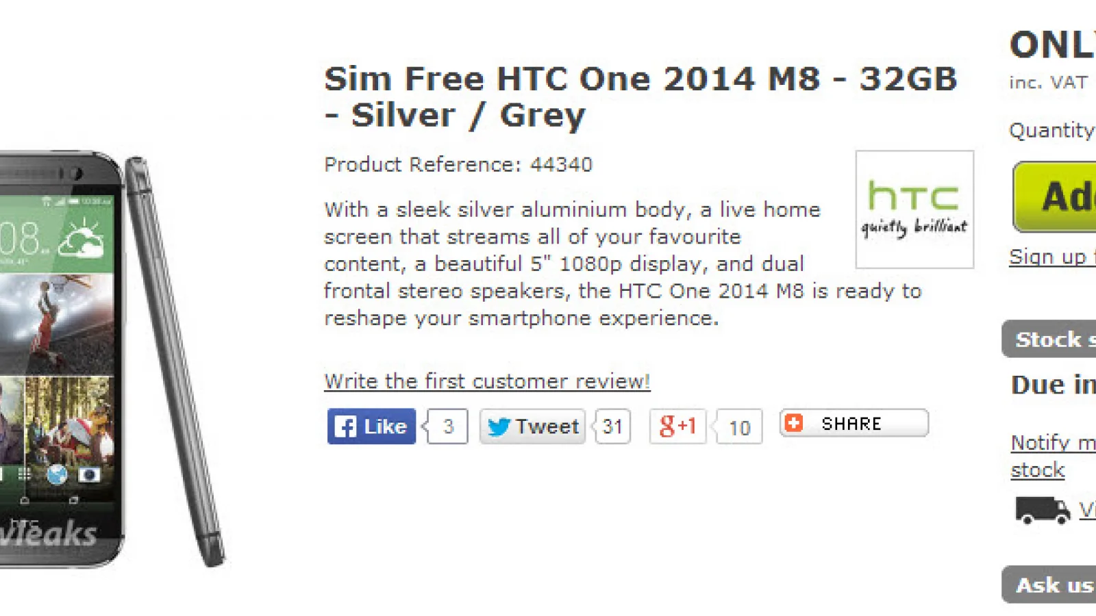 Noul HTC One primeste primul pret in Marea Britanie: 700 de euro
