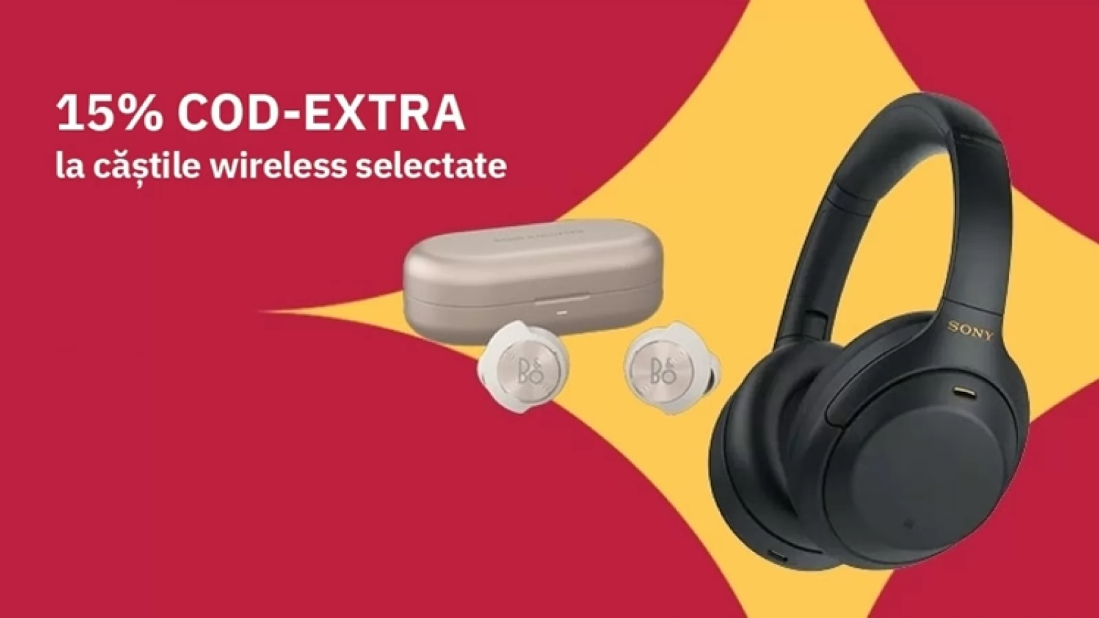Cupoanele zilei pe Altex #6: căști wireless cu 15% discount extra, aspiratoare Rowenta cu 25% extra reducere