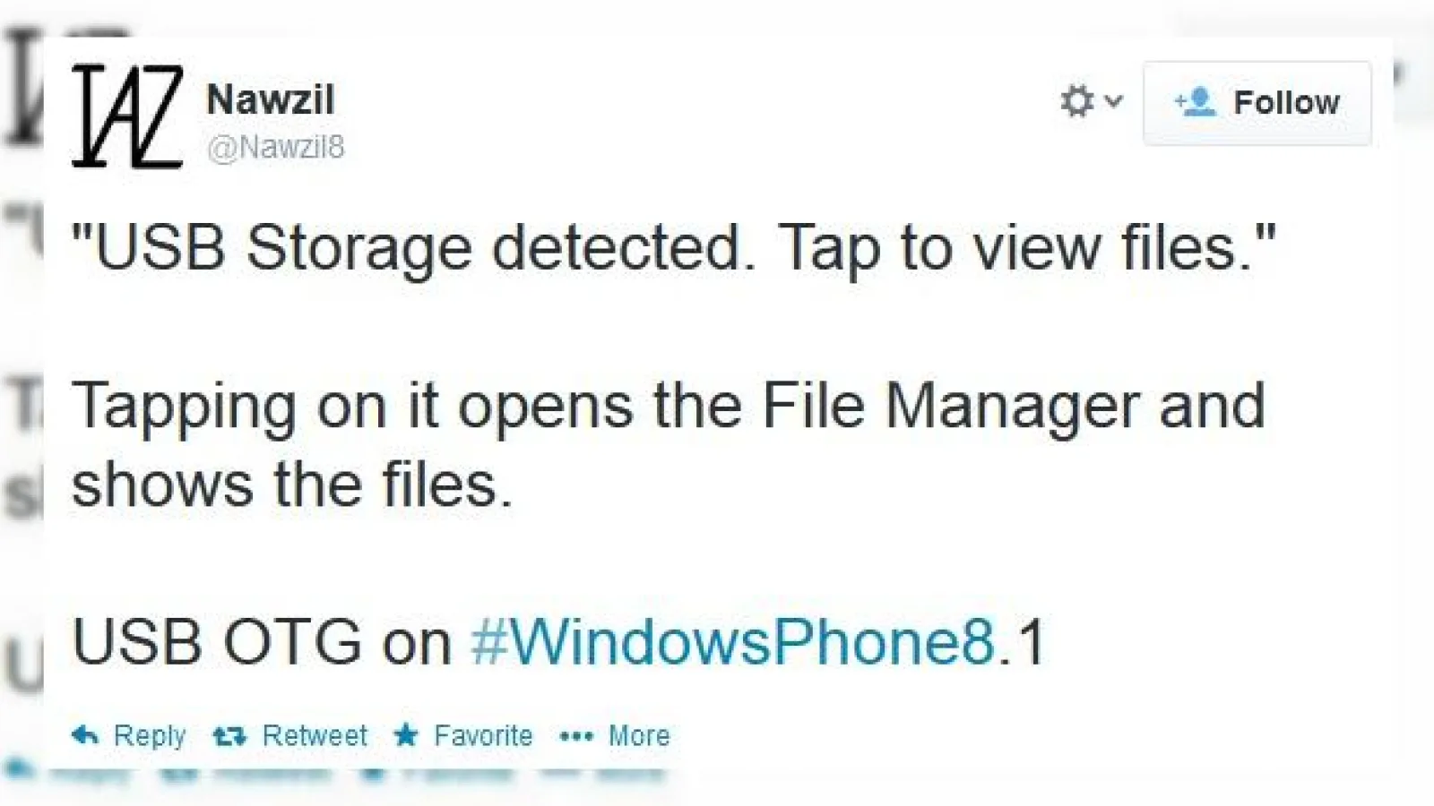 Windows Phone 8.1 ar putea veni cu funcția USB on-the-go (OTG)