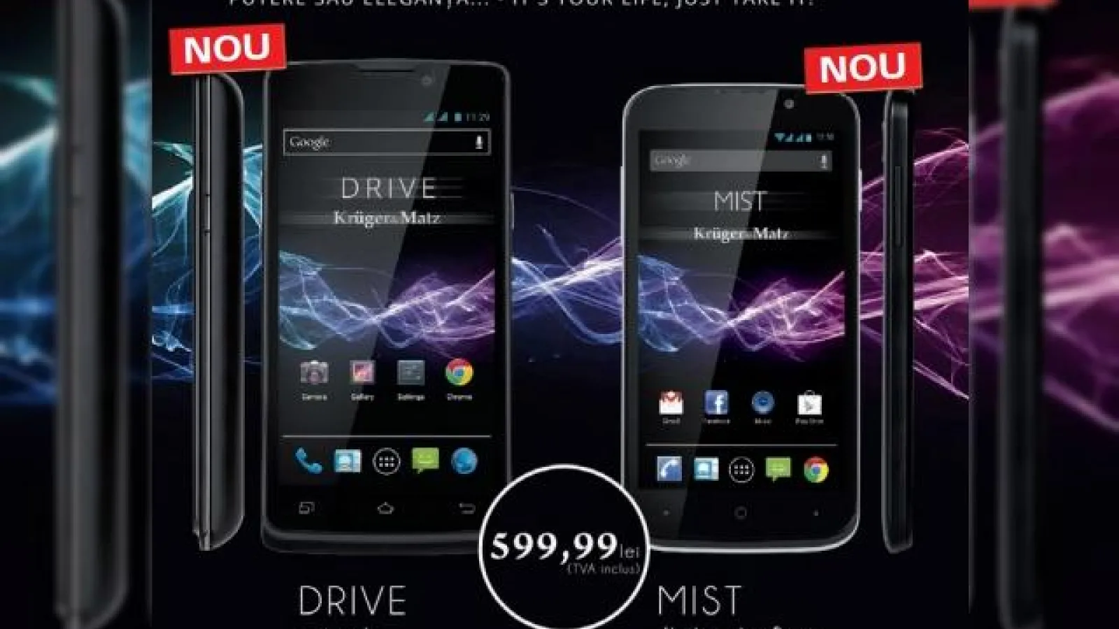 Kruger&Matz Drive, un smartphone dual-sim cu baterie de 4000 mAh ce este disponibil prin rețeaua de magazine Selgros la un preț de sub 600 lei!