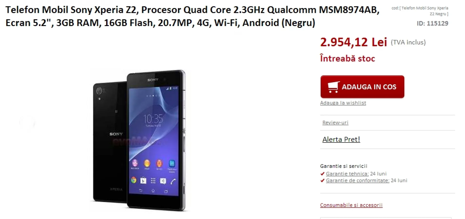 Sony Xperia Z2 ajunge În România prin intermediul retailerului evoMAG.ro