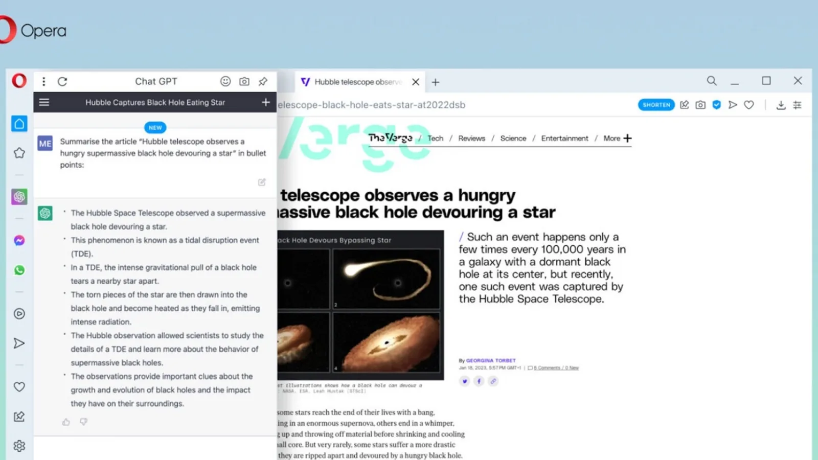 Browser-ul Opera va primi un buton rapid pentru accesarea ChatGPT; AI-ul poate crea rezumate pentru articolele și știrile vizualizate