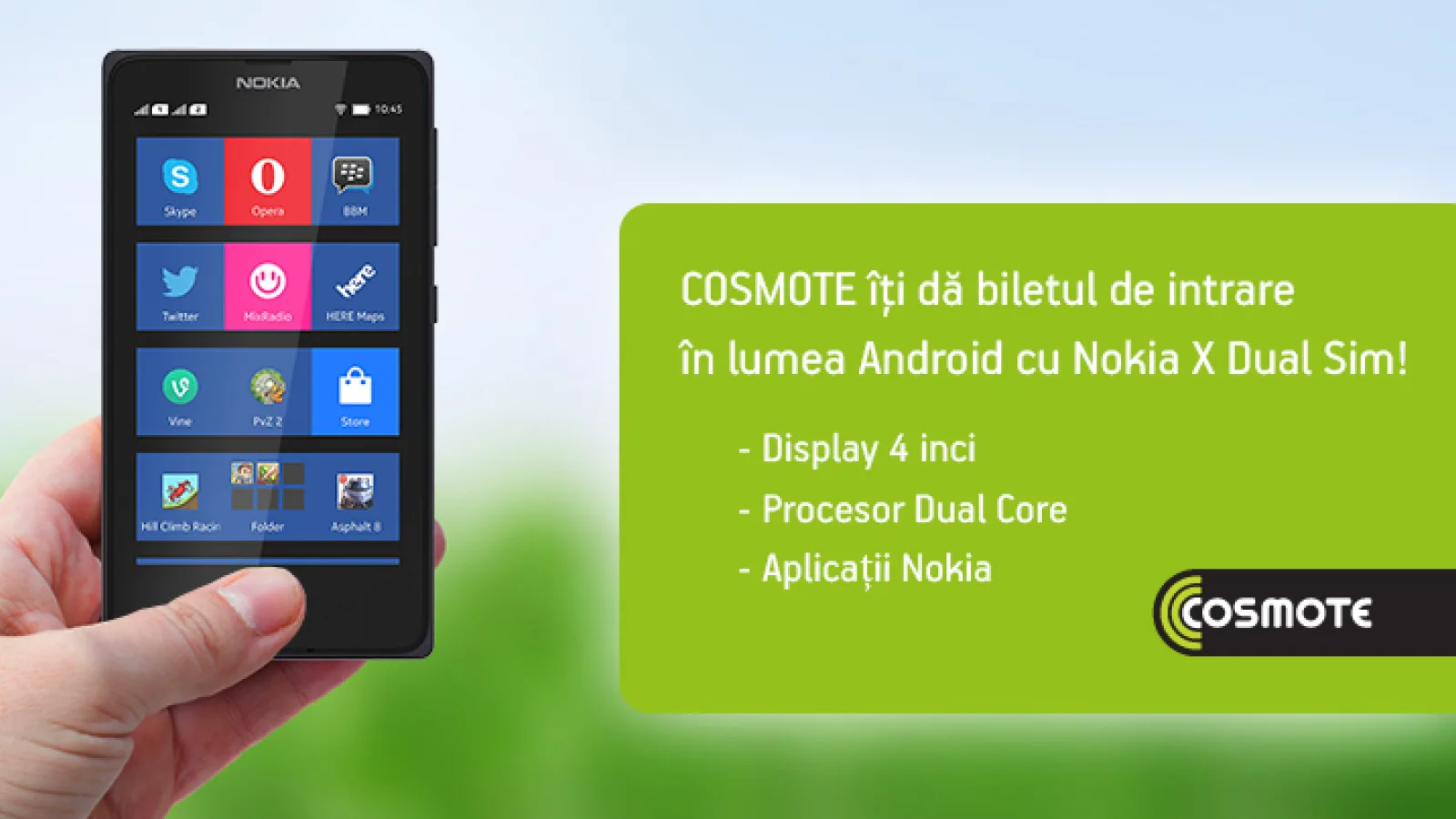 Nokia X disponibil de astăzi prin intermediul magazinelor partenere Cosmote