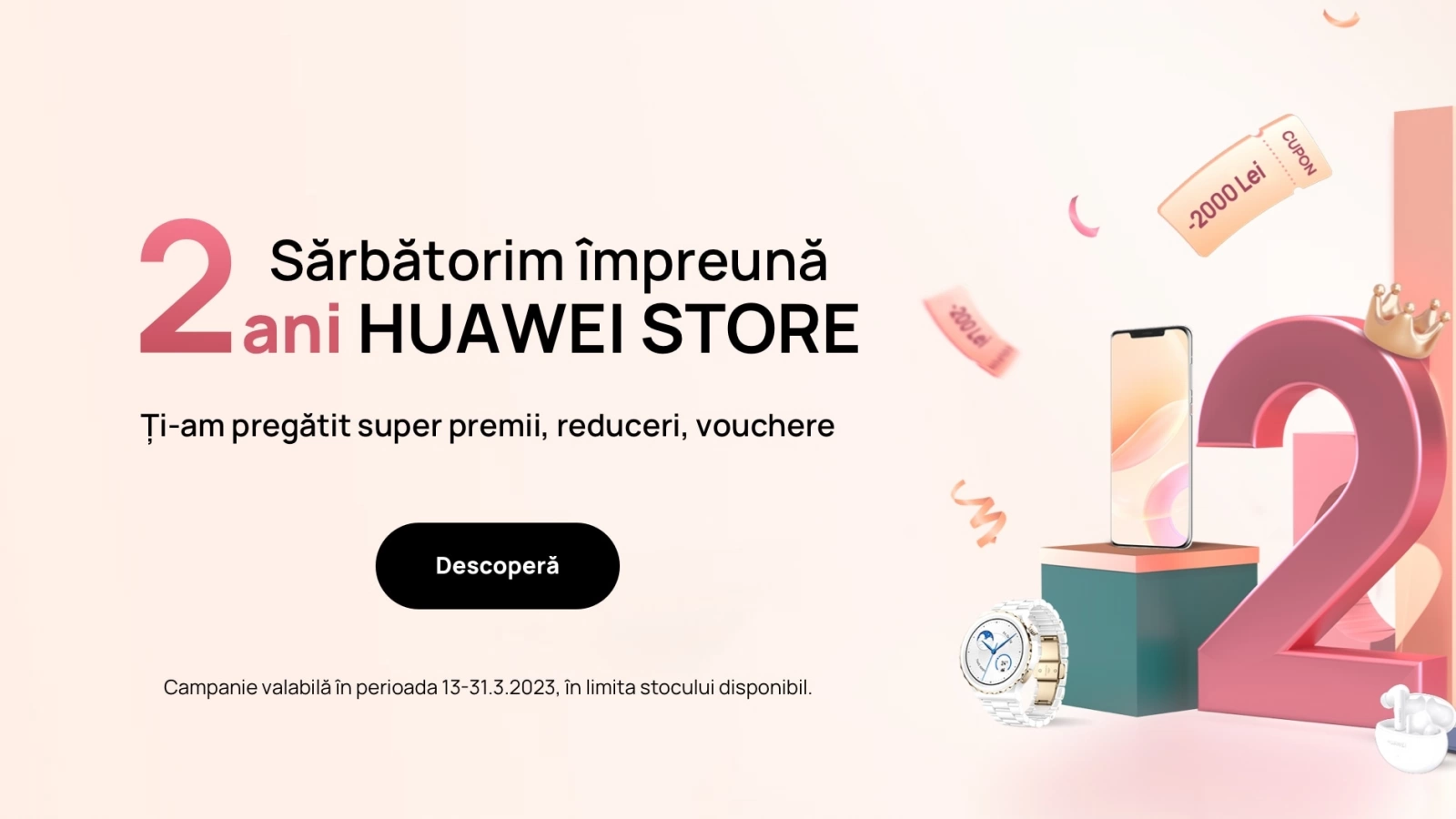 Ce a pregătit HUAWEI Store la aniversare sa de 2 ani? Oferte speciale, extra reduceri, ba chiar și un HUAWEI Mate 50 Pro ca premiu 