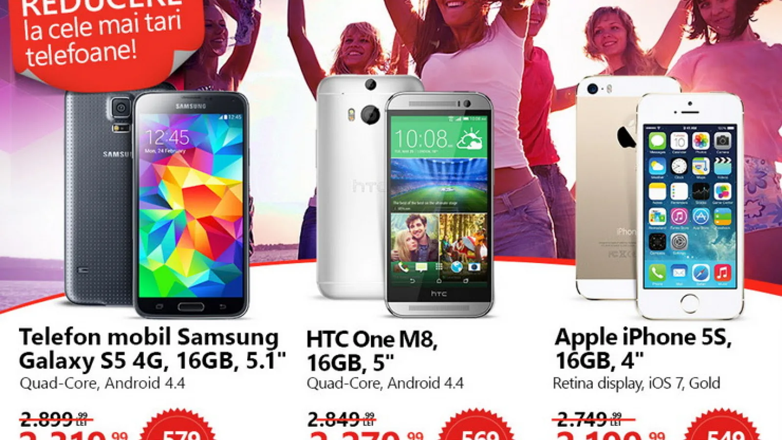 eMAG.ro oferă 20% reducere pentru cele mai tari smartphone-uri lansate anul acesta; HTC One M8 la doar 2.279 lei și Samsung Galaxy S5 la prețul de 2.319 lei