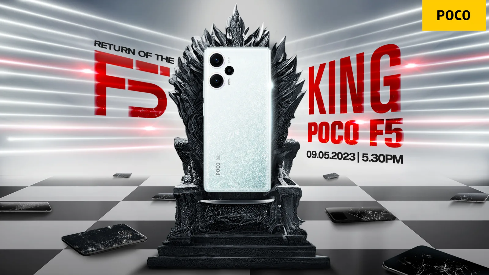 POCO F5 şi POCO F5 Pro se lansează pe 9 mai; Avem teasere cu designul lor