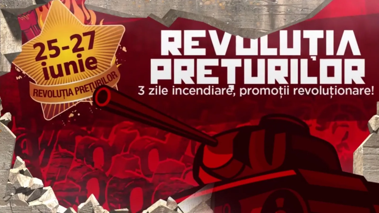 eMAG dă startul campaniei &ldquo;Revoluția Prețurilorâ€ ce se va derula În perioada 25-27 iunie; tablete cu prețuri Începând de la 99 lei și smartphone-uri la 199 lei !