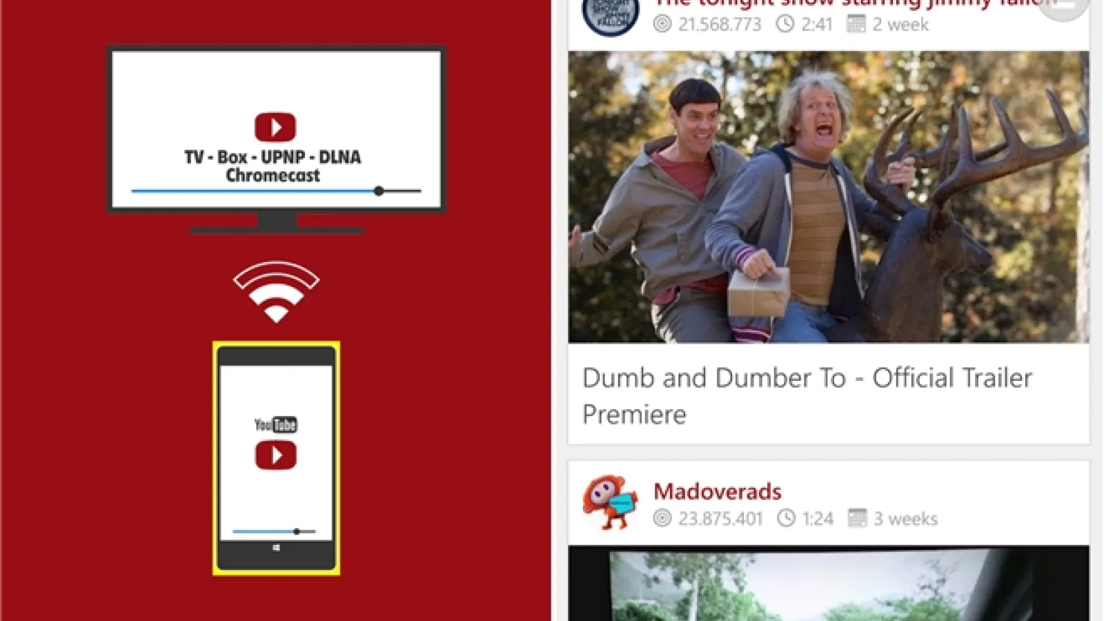 Aplicația Tubecast permite casting-ul de materiale video YouTube pe Chromecast de pe un device Windows Phone