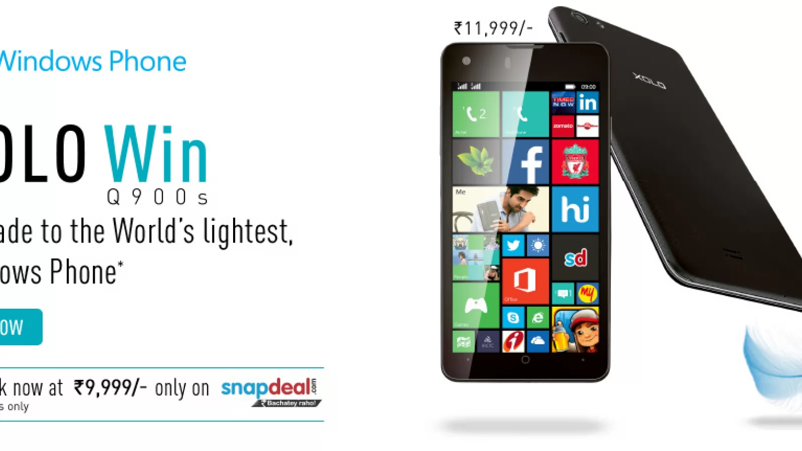 Cel mai ușor Windows Phone vine din India: Xolo Win Q900s