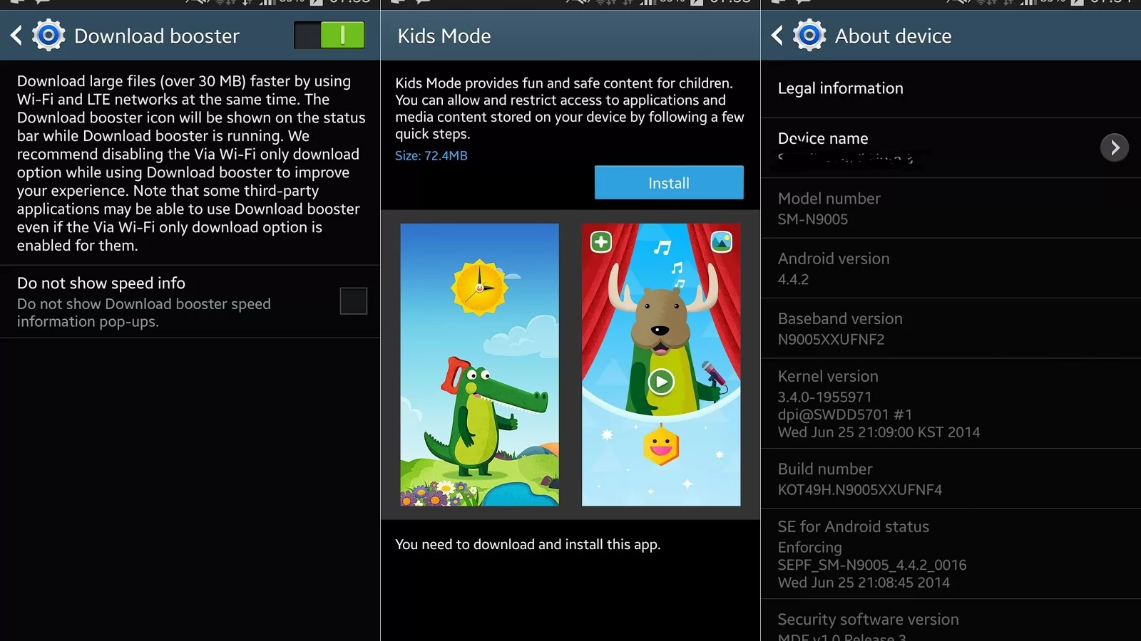 Versiunea internațională de Samsung Galaxy Note 3 primește o actualizare software, care Îi aduce Kids Mode/Download Booster