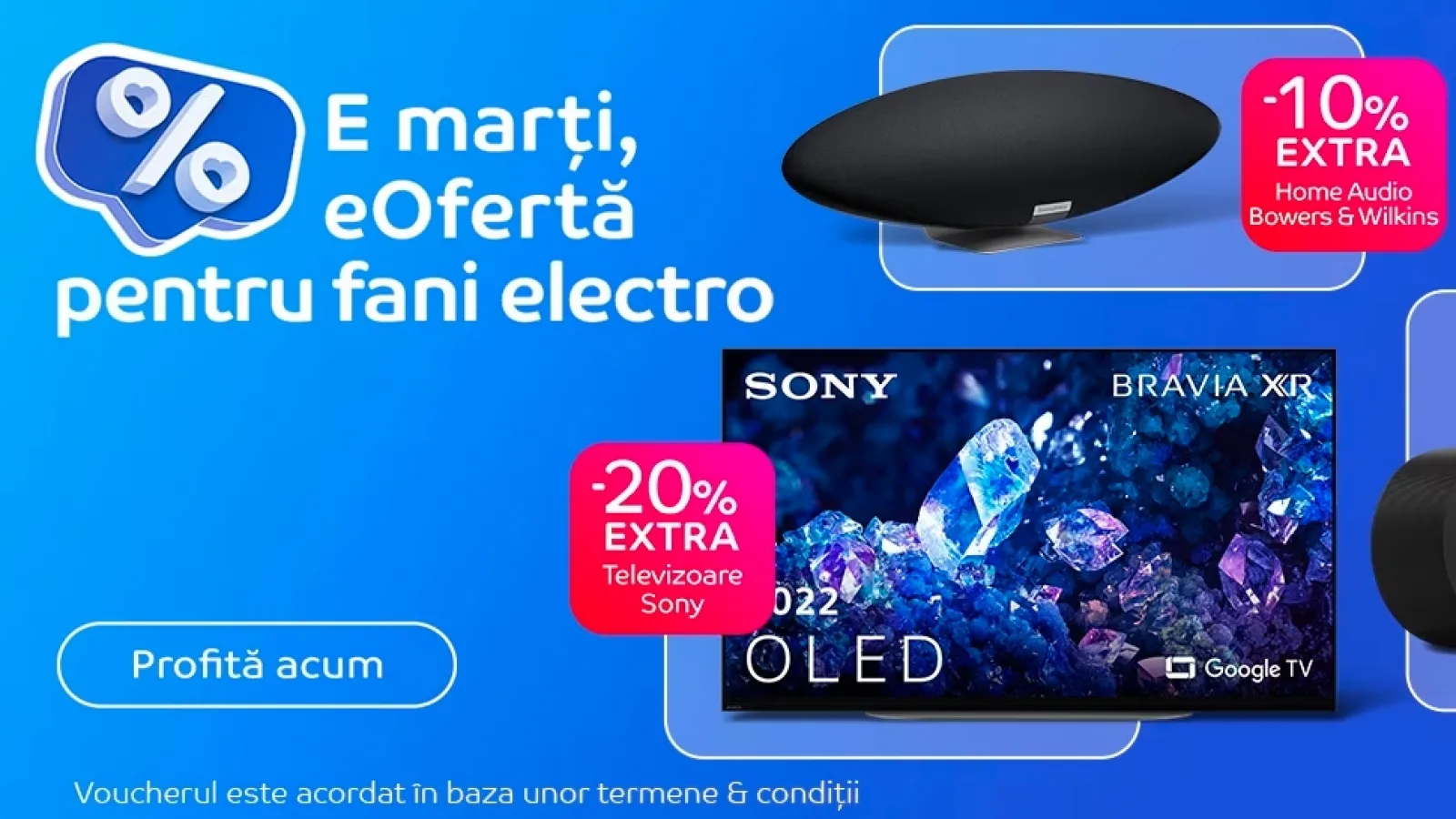 Azi îți cumperi televizorul OLED mult visat cu 20% extra reducere de la eMAG + discount-uri speciale pentru boxe high-end