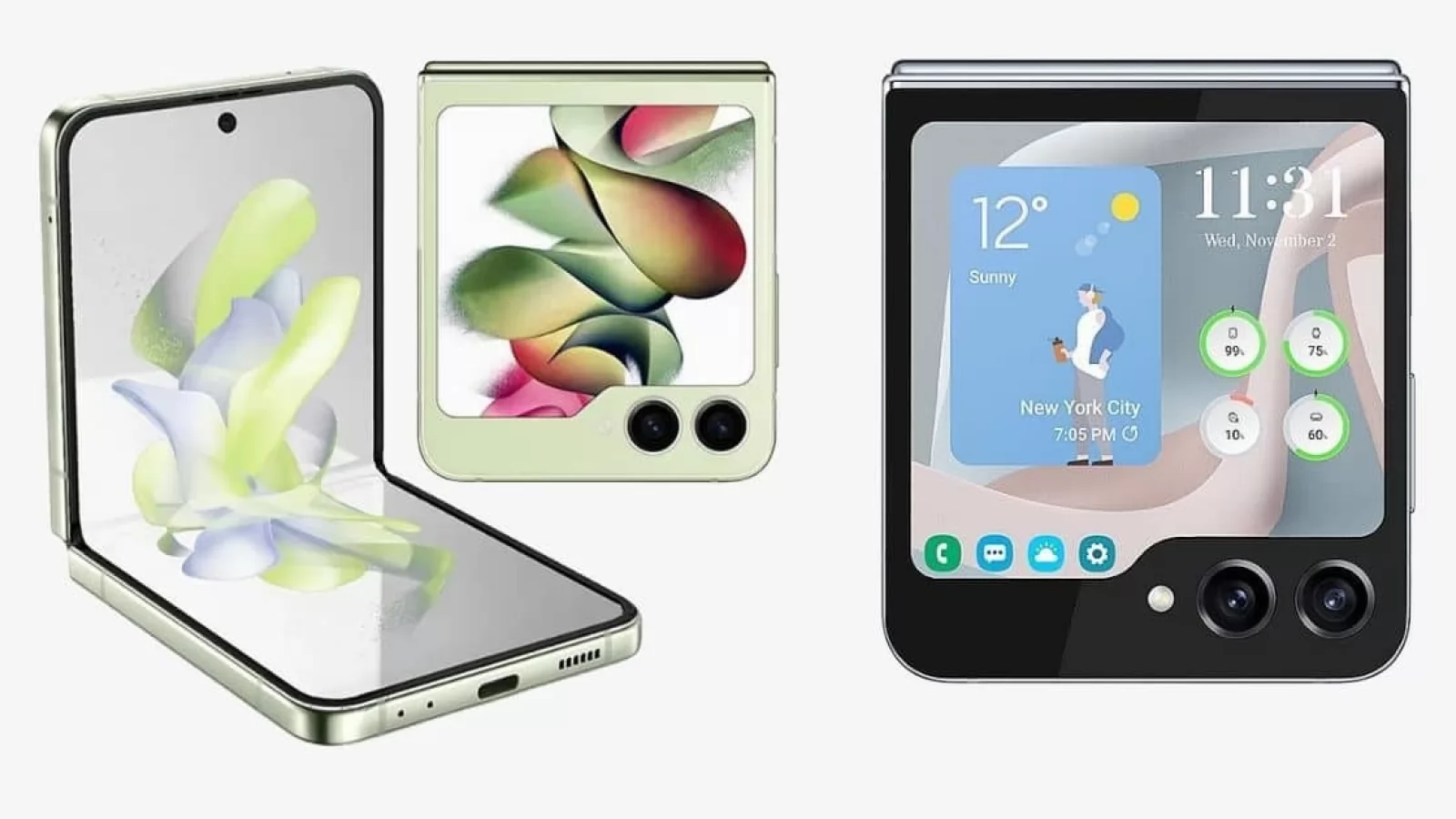 Samsung Galaxy Z Flip5 va aduce un display extern generos, special optimizat pentru aplicațiile Google