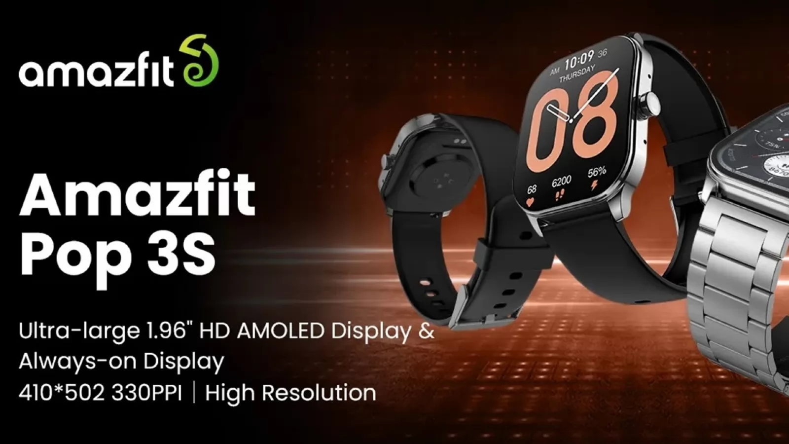 Amazfit Pop 3S a fost anunțat: Smartwatch cu design angular, cu display AMOLED generos, de 1.96 inch și autonomie de 12 zile