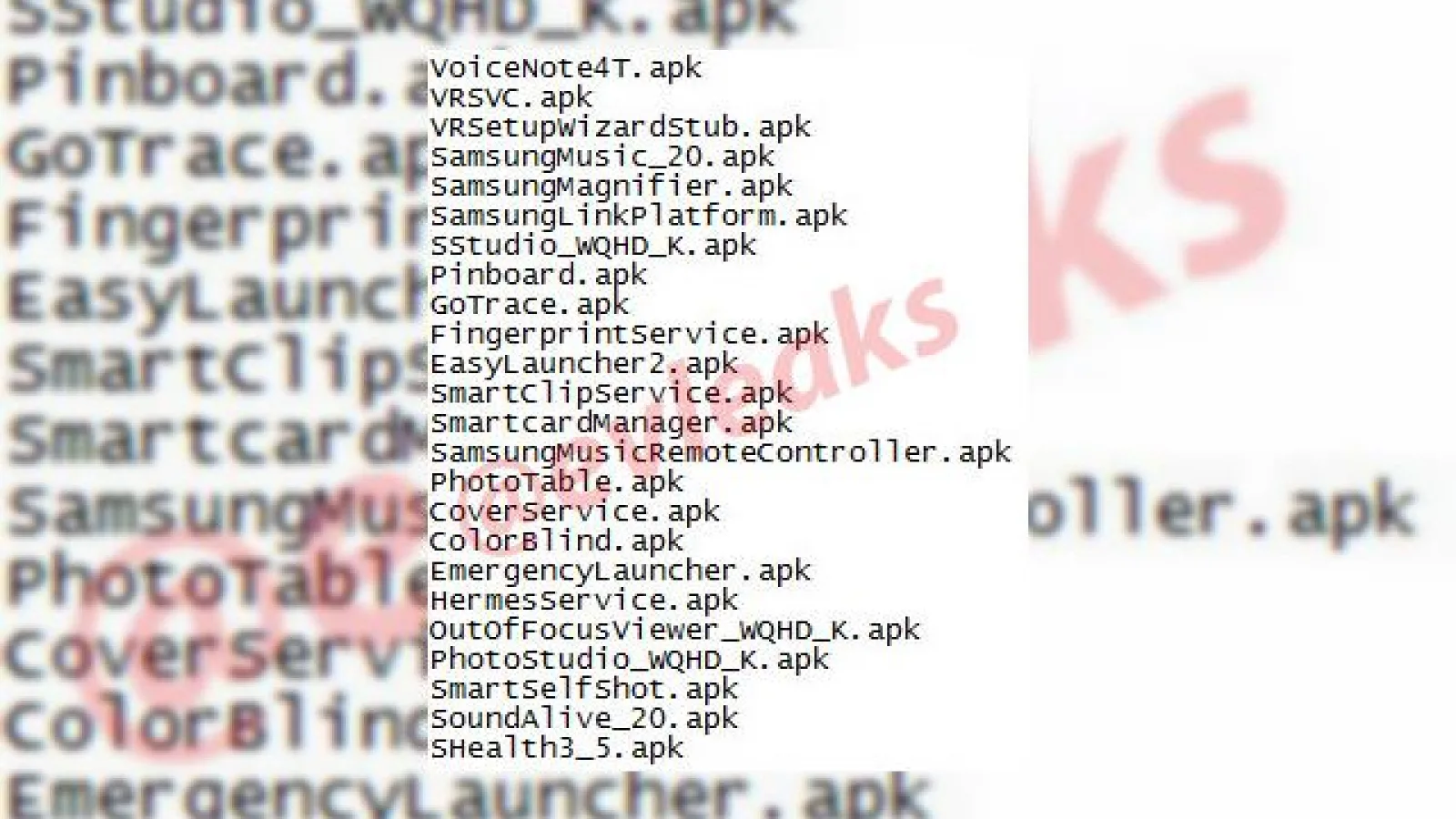 Samsung Galaxy Note 4 are o listă de .APK-uri postate pe web de către @evleaks