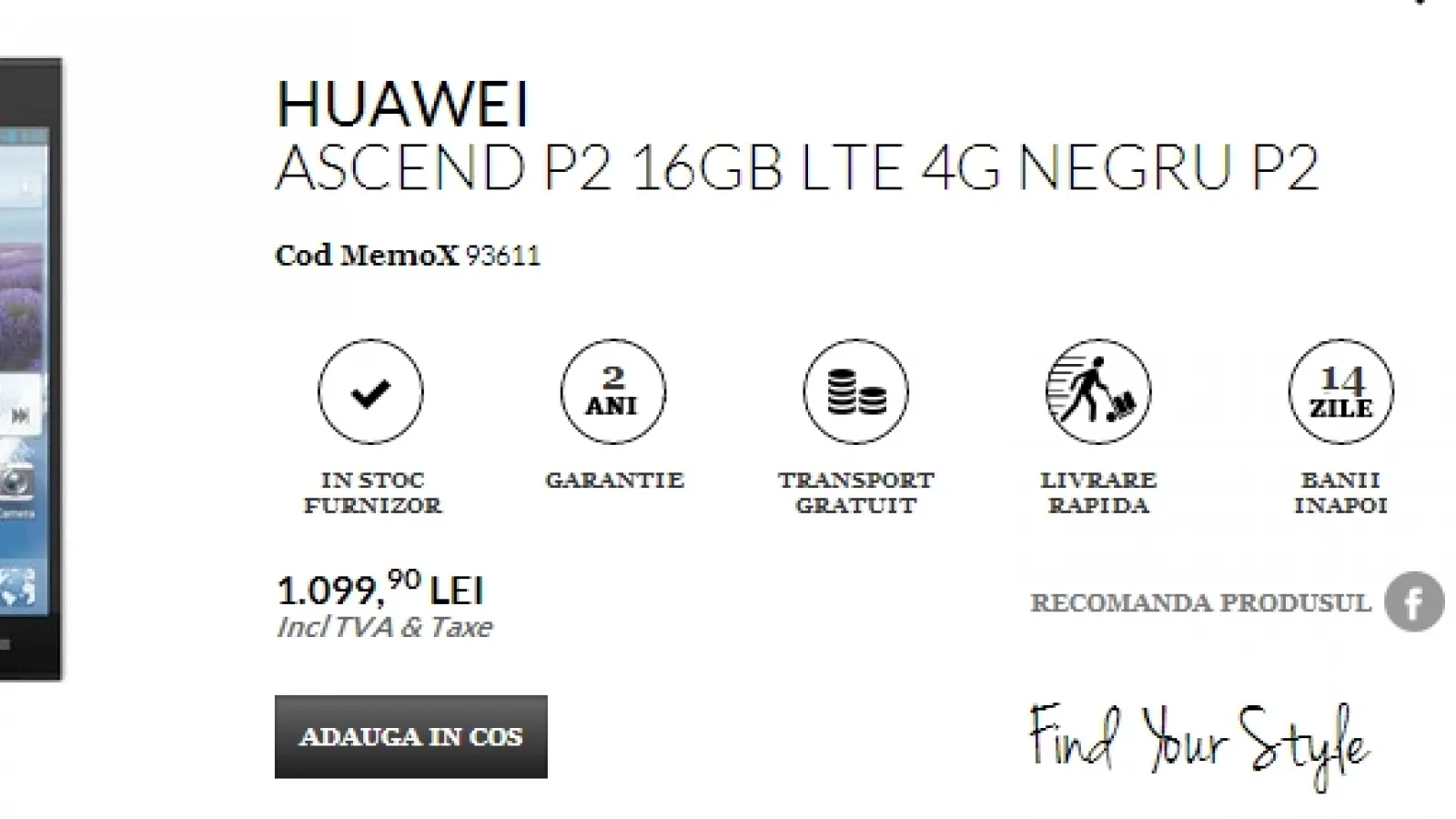 Huawei Ascend P2 disponibil acum prin Quickmobile.ro la un preț de 1.099 lei