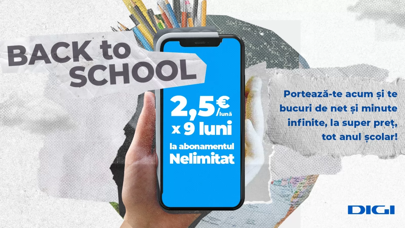 Revine campania „Back to School” la DIGI, cu 50% reducere în primele 9 luni la portare