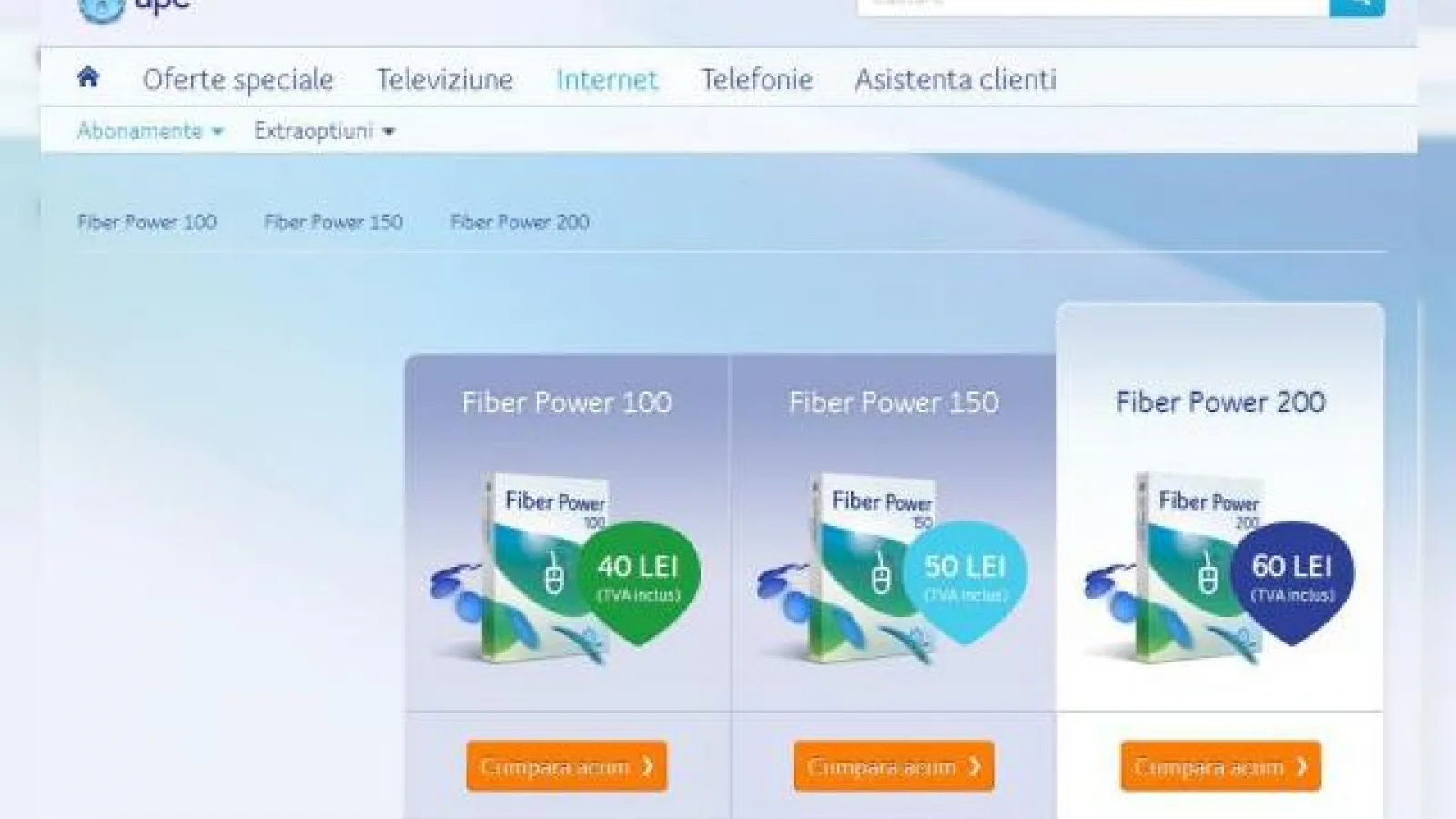 Operatorul UPC România introduce abonamentul Fiber Power 500 Mbps