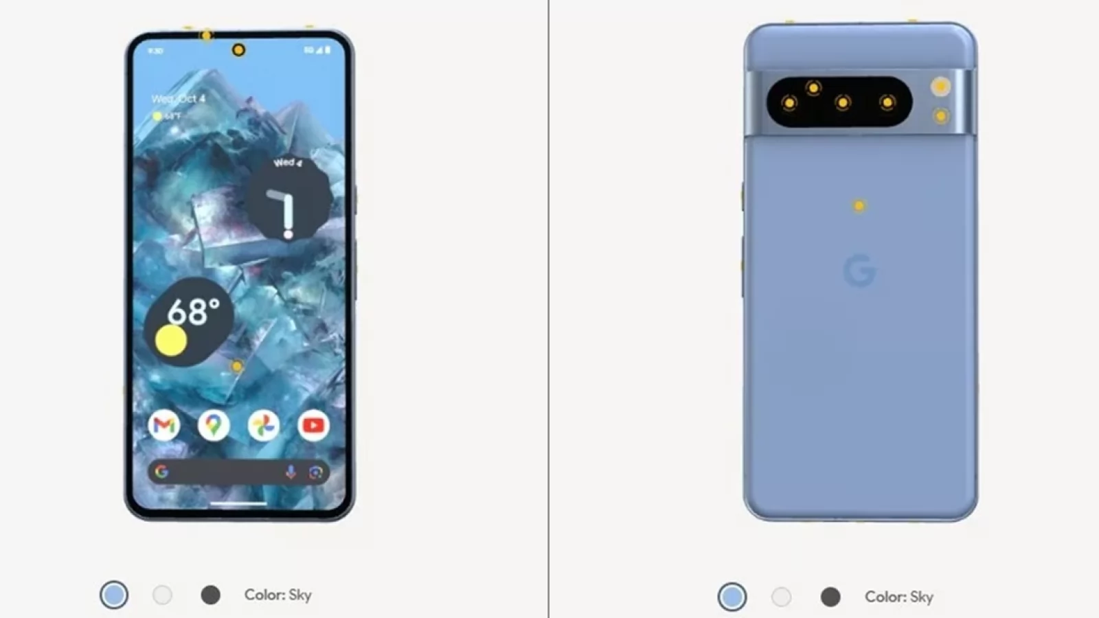Google Pixel 8 Pro apare în randări 3D oficiale, înainte de debut; Design-ul este acum confirmat