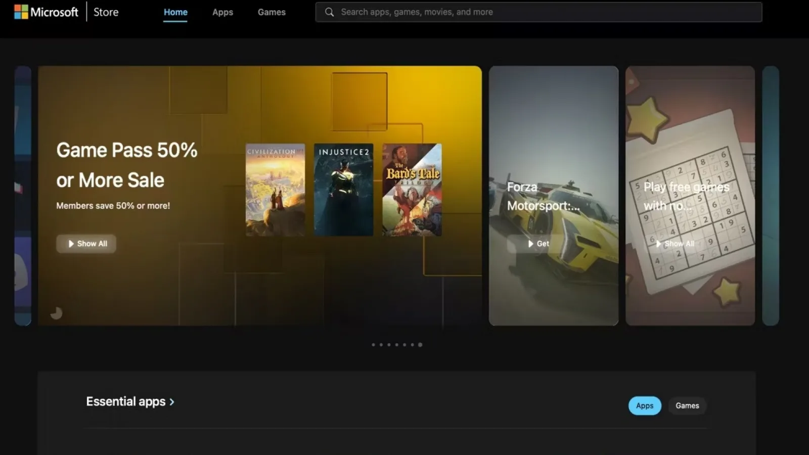 Microsoft Store în varianta web primește o actualizare vizuală în ton cu aplicația