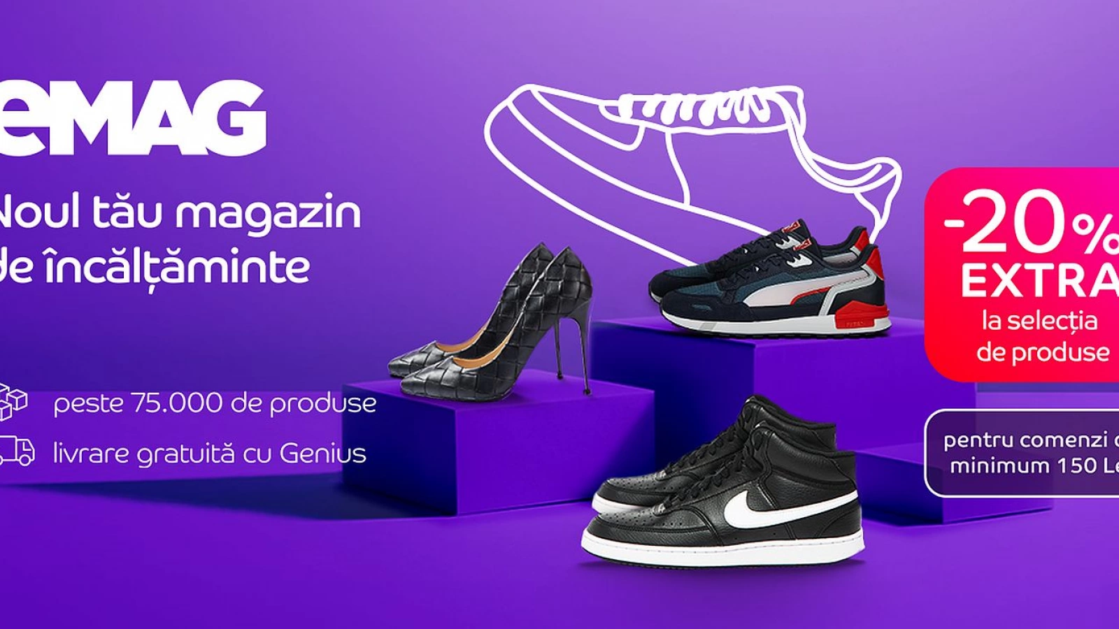 Eşti sneakerhead? eMAG a lansat Sneakers & Shoes Shop, magazin online cu peste 75.000 modele de pantofi