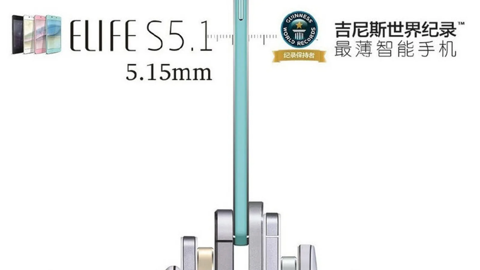 Gionee Elife S5.1 recunoscut de Guiness World Records ca fiind cel mai subțire telefon din lume